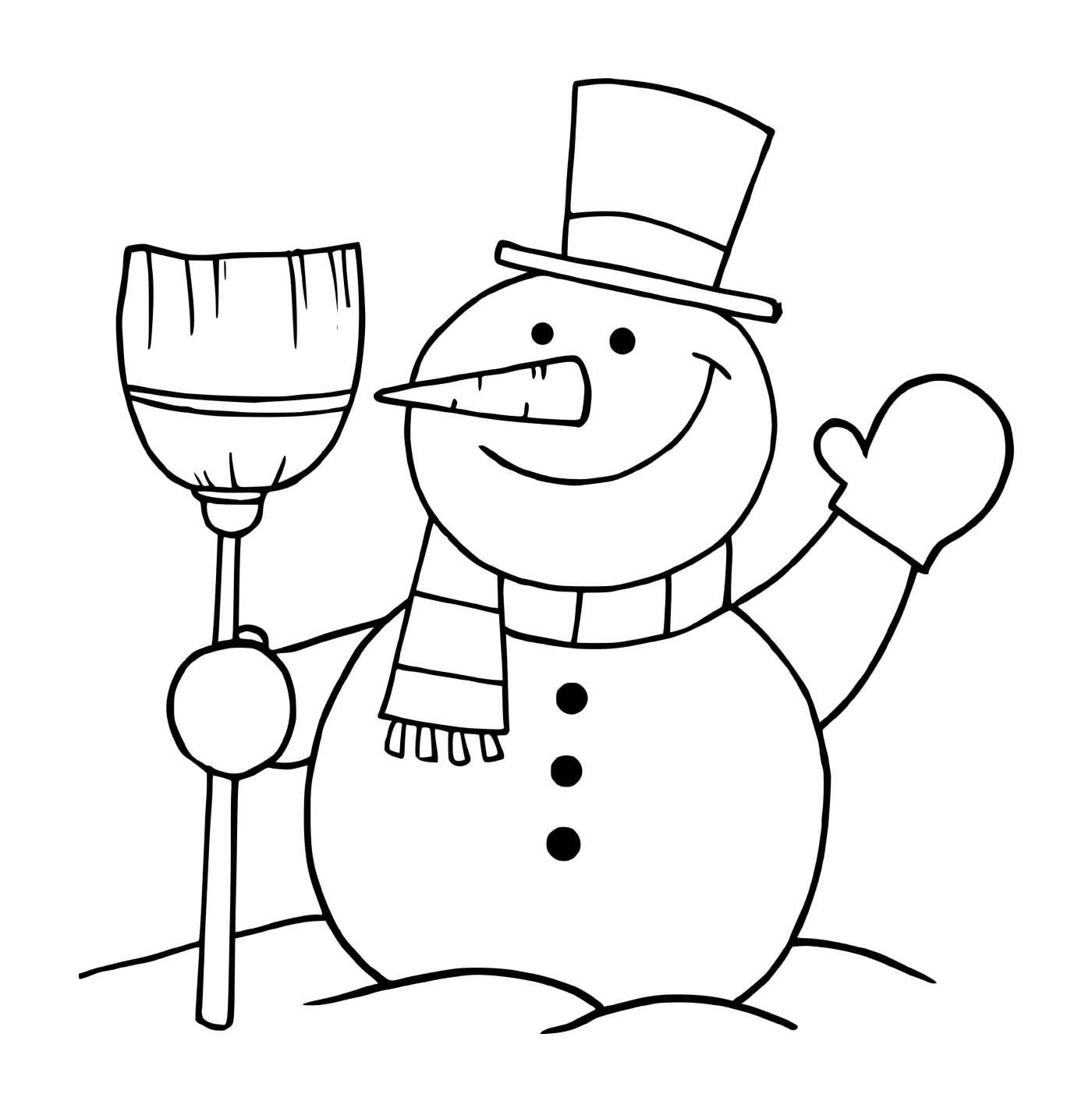  Homem de neve fazendo um cuco feliz 