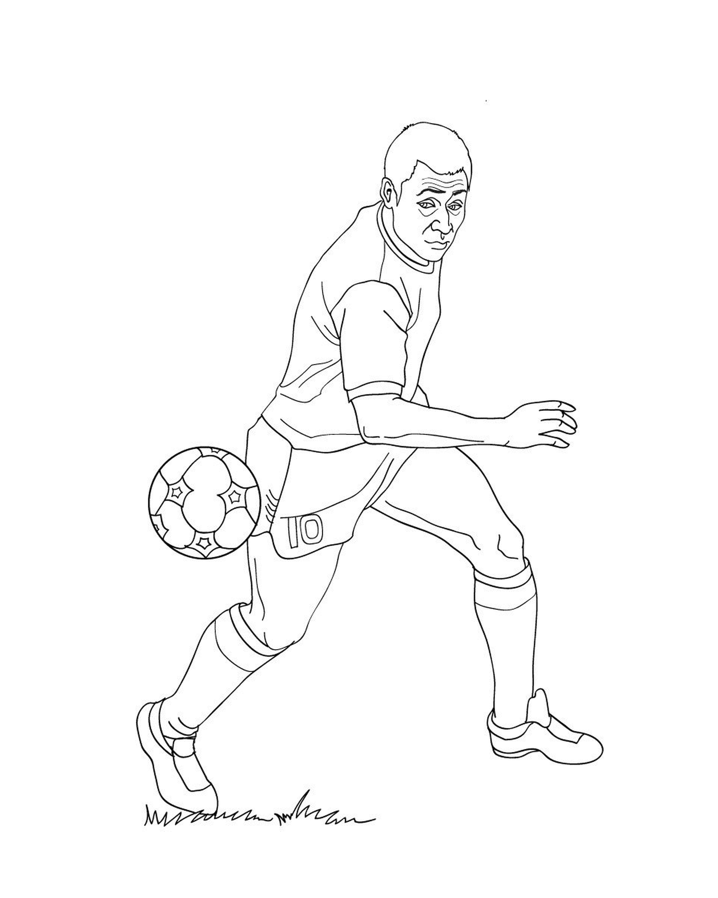  Um homem jogando futebol 