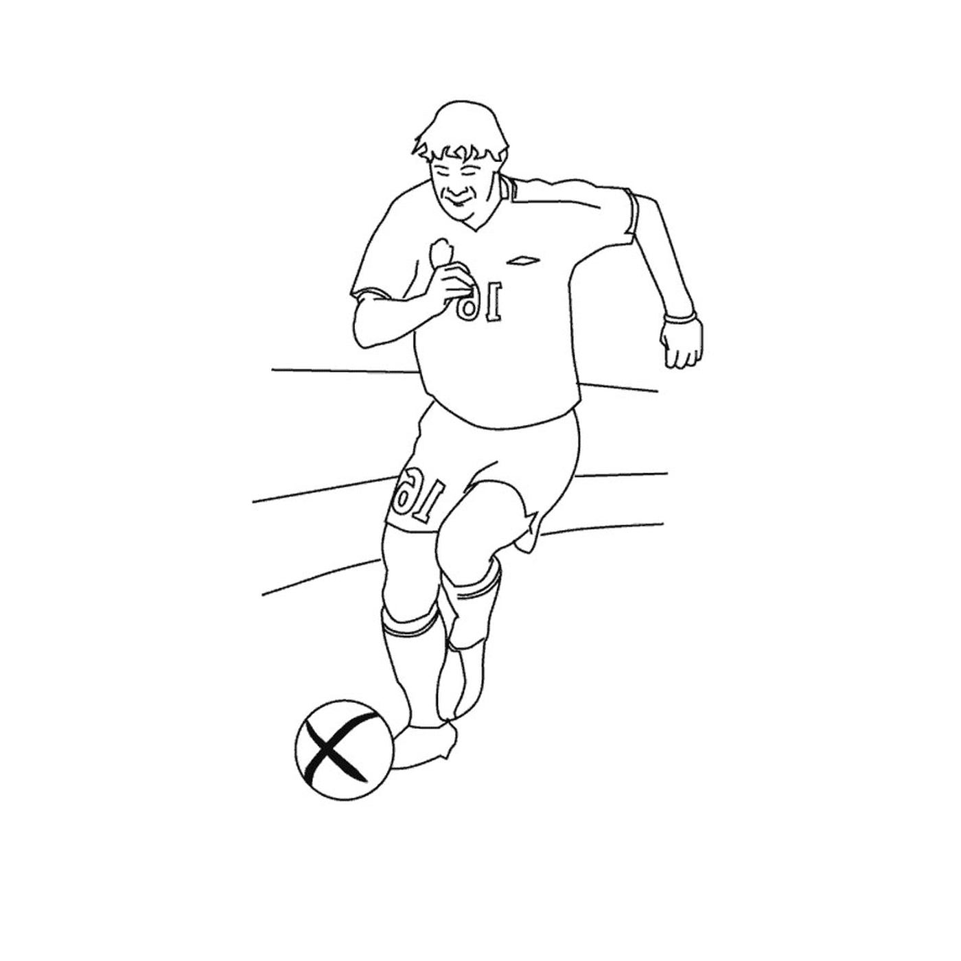  एक आदमी सेंट एटेन्नी में फुटबॉल खेलता है 