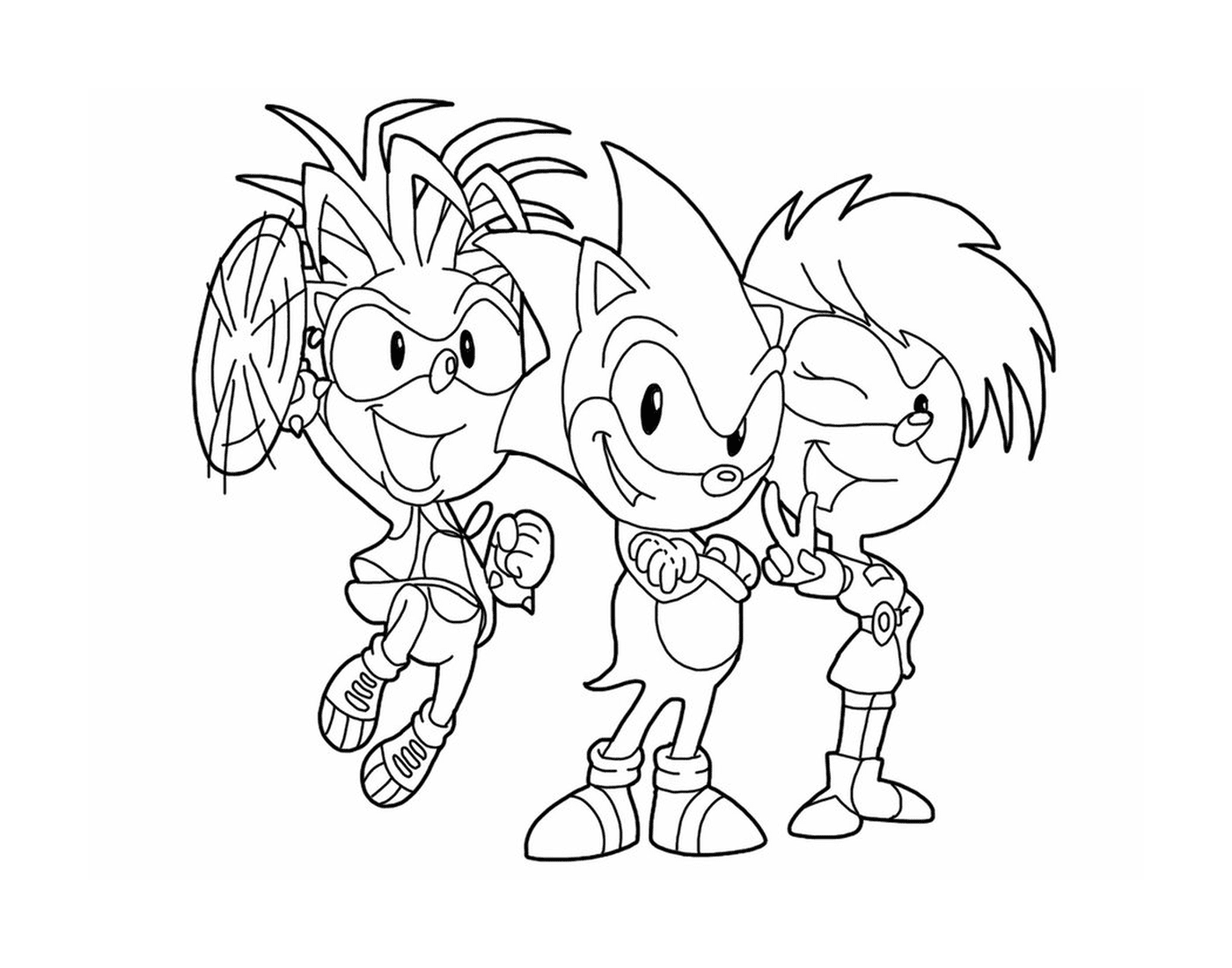  Super Sonic e seus amigos juntos 