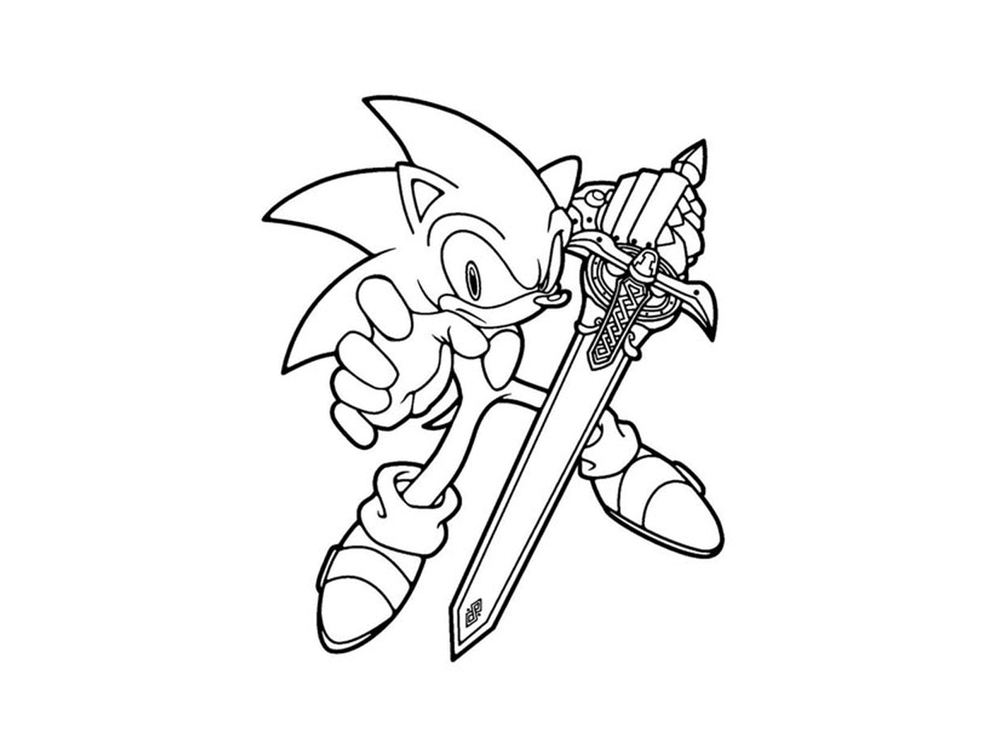  Sonic segurando uma espada 