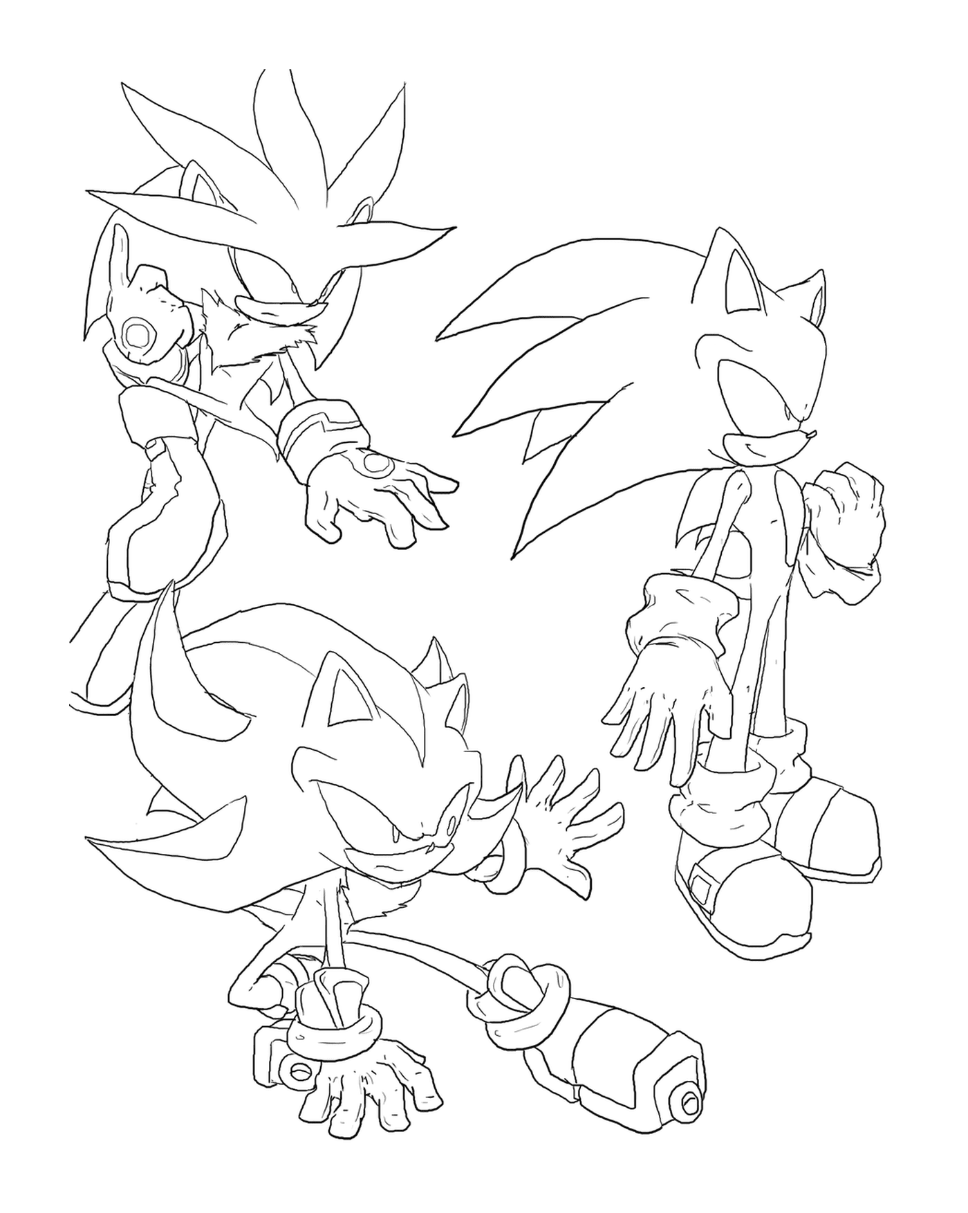  Um grupo de Sonic 