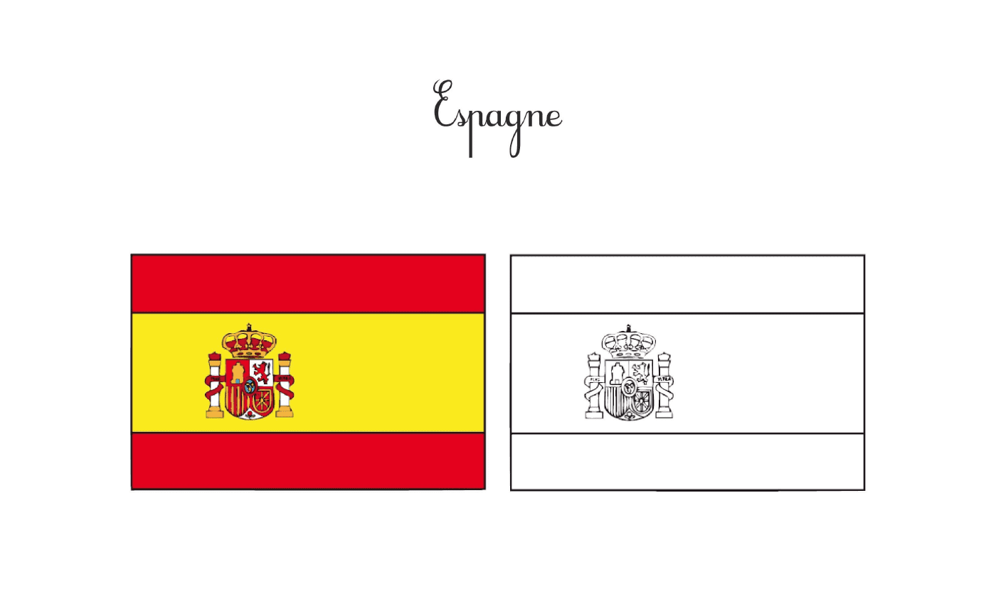  Bandeiras espanholas em preto e branco e em cores 