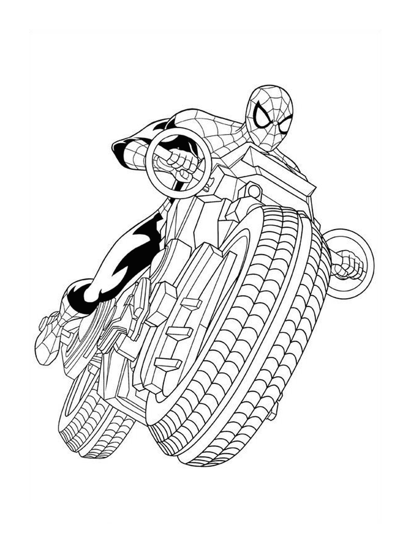  Homem-Aranha em uma motocicleta 