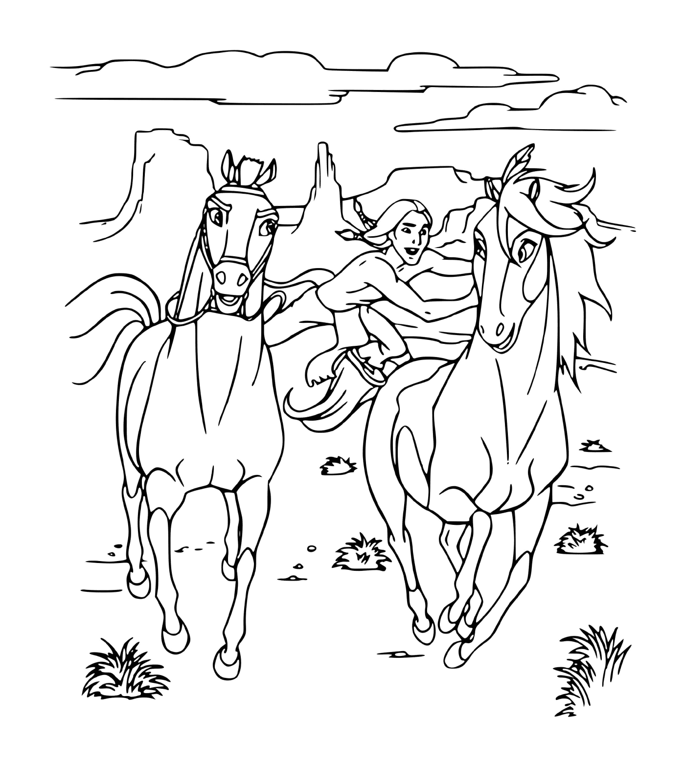  Espírito corre com outro cavalo 
