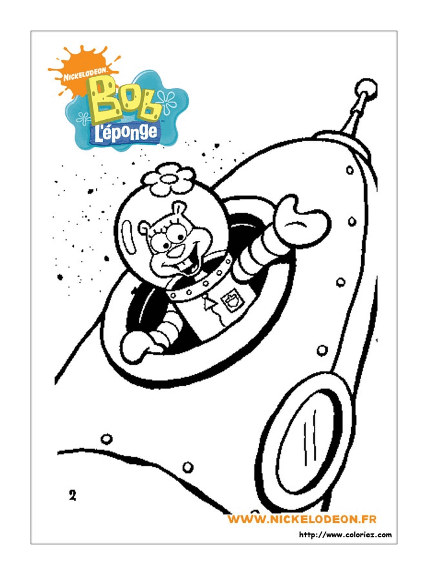  Spongebob,一个卡通人物, 打扮成宇航员 