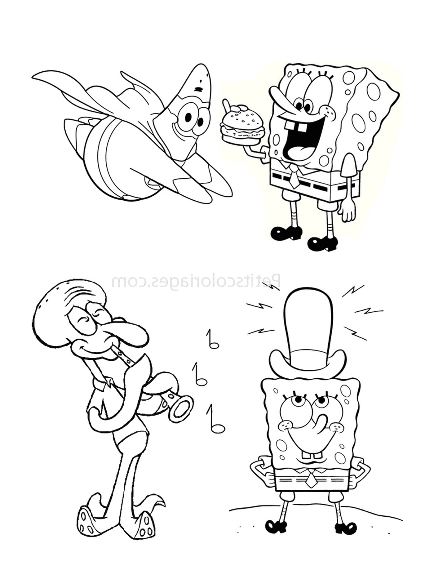 مجموعة من شخصيات الكاريكاتير معاً 