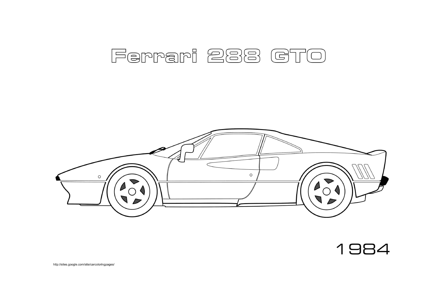  Ferrari 288 GTO 1984, carro esporte 