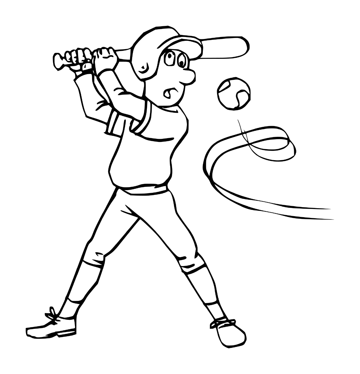  Esporte, beisebol, homem batendo uma bola 