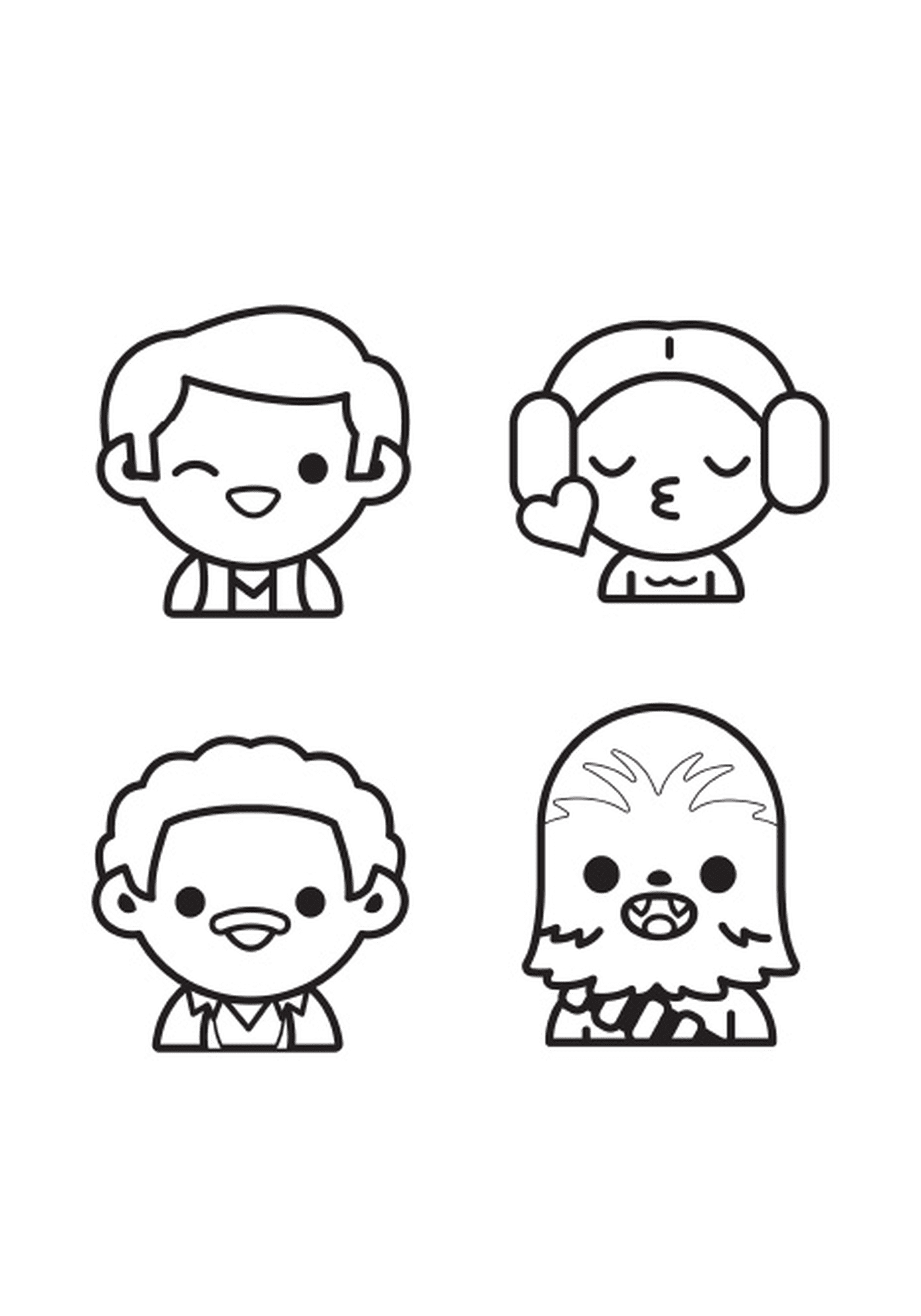  Star Wars Conjunto de Personagens Animados 