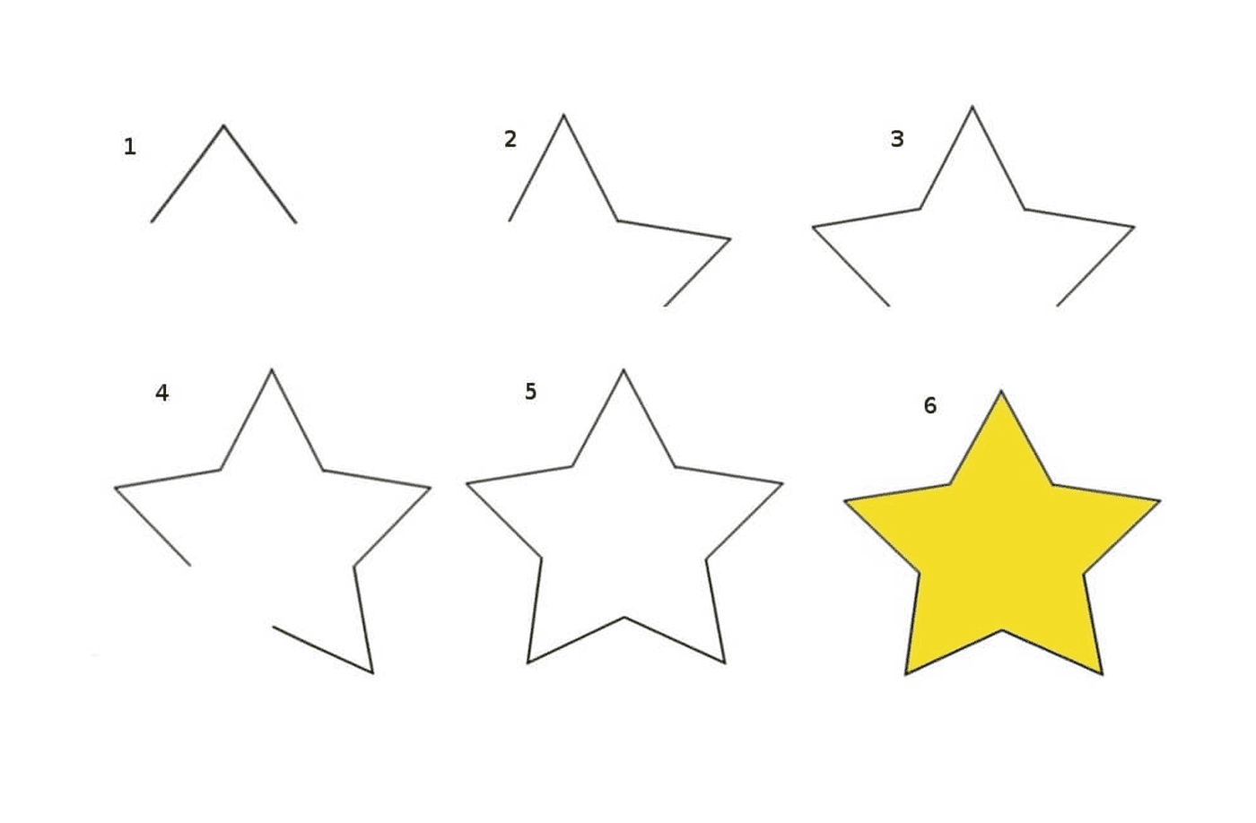  Cinco formas diferentes de estrelas amarelas 