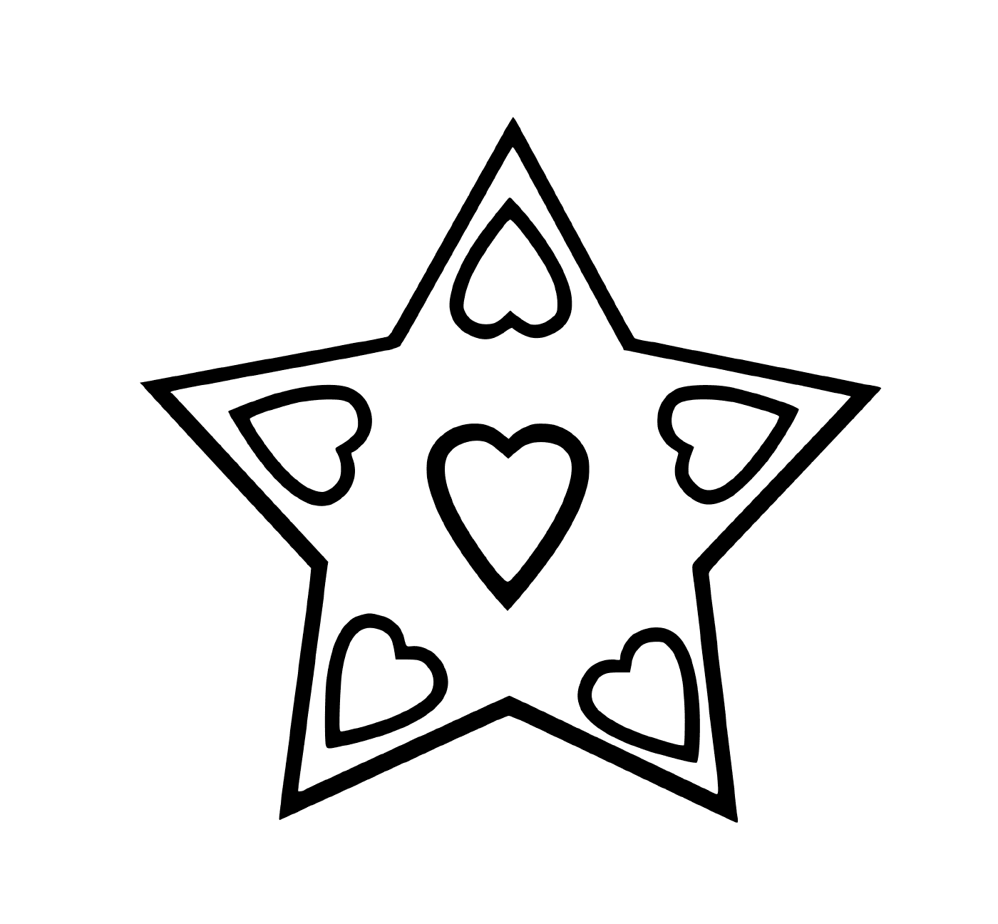  Uma estrela rodeada de corações 