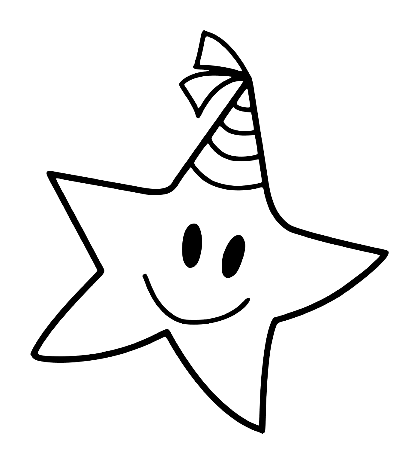  Uma estrela com um chapéu de festa 