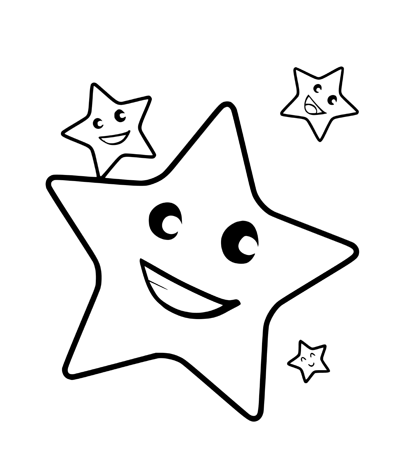  Uma estrela com três rostos sorridentes 