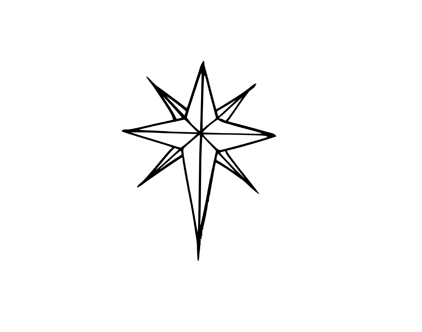  Uma estrela de Natal com oito ramos 