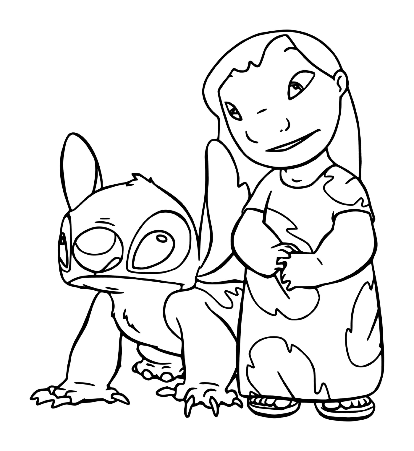  Stitch e Lilo em pijamas noturnos 