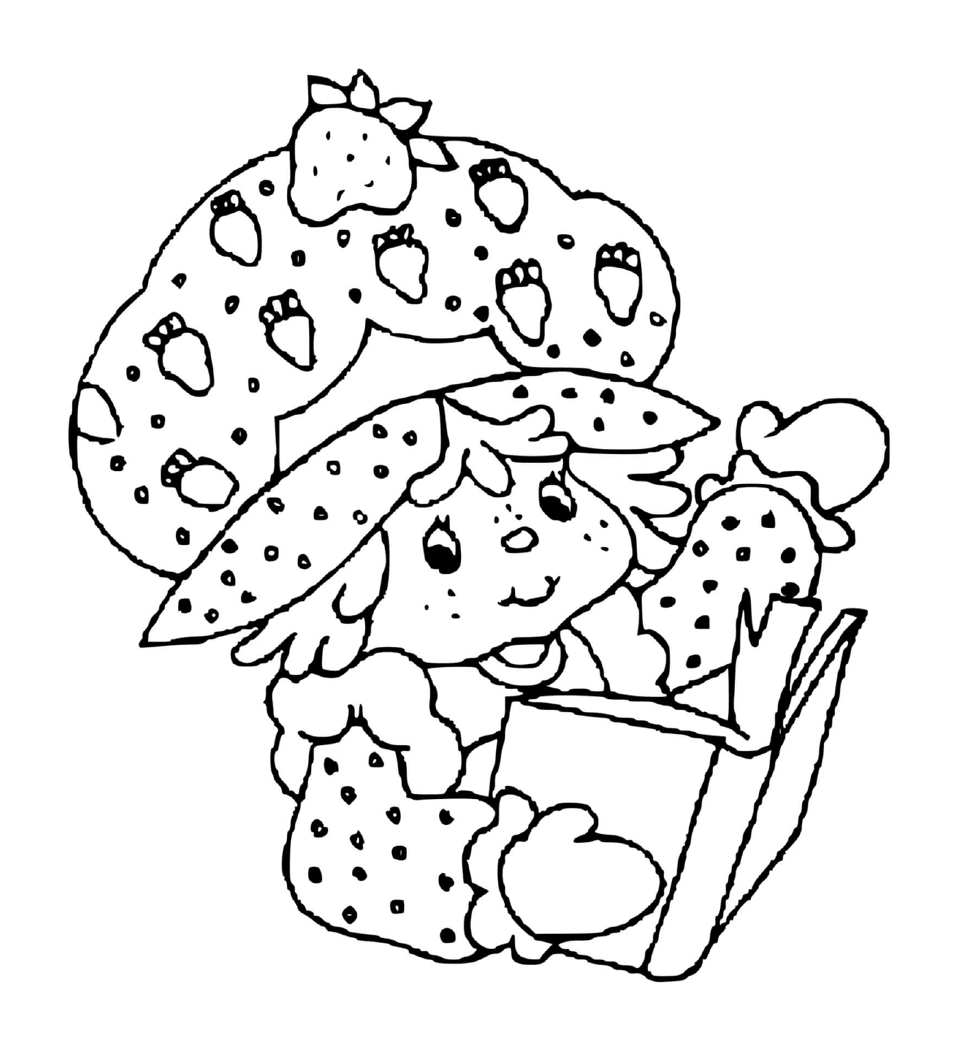  Charlotte com morangos mergulhado em um livro cativante 