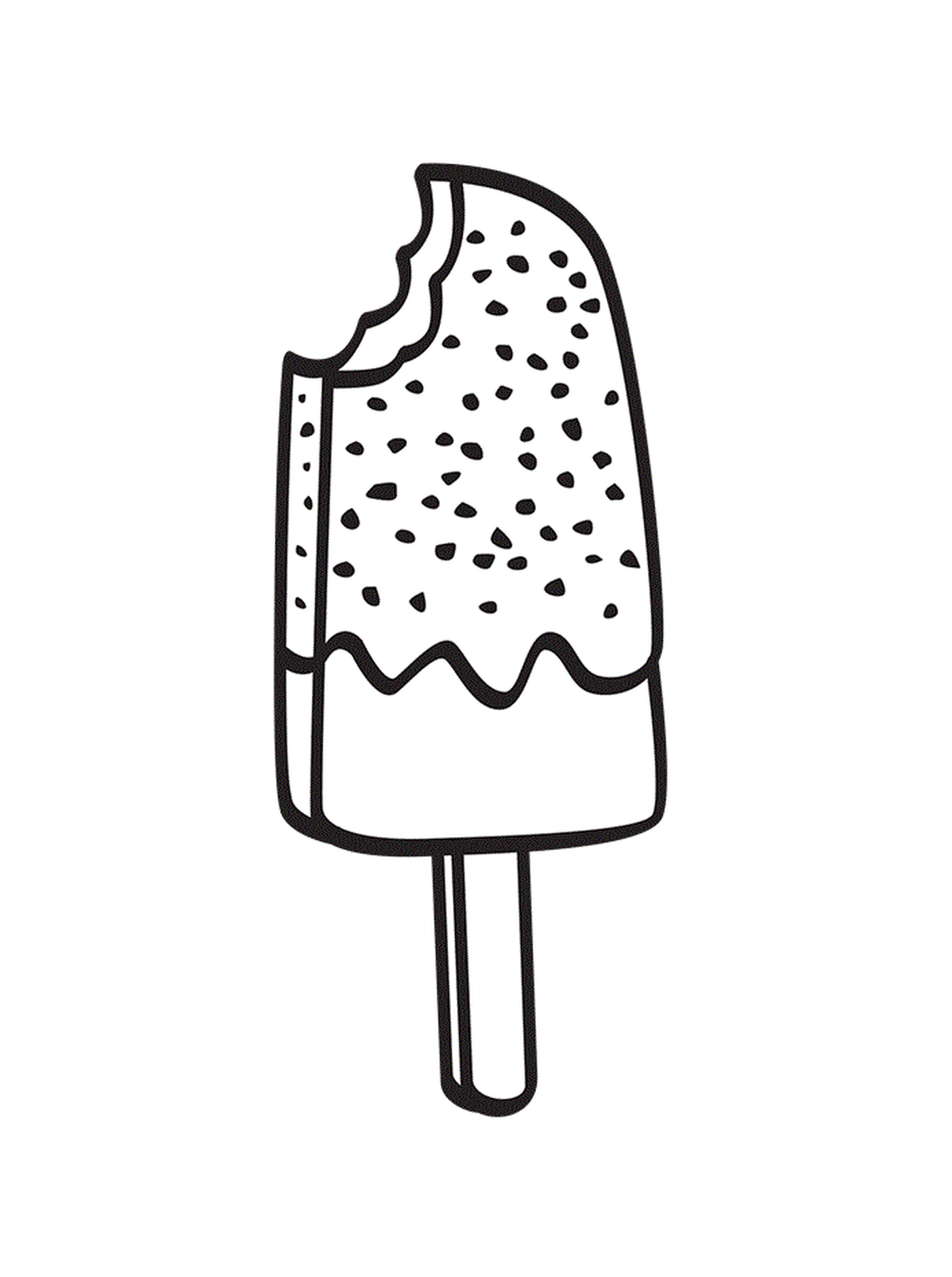 暑暑假时 奶油冰淇淋加在棍子上的奶油冰淇淋 