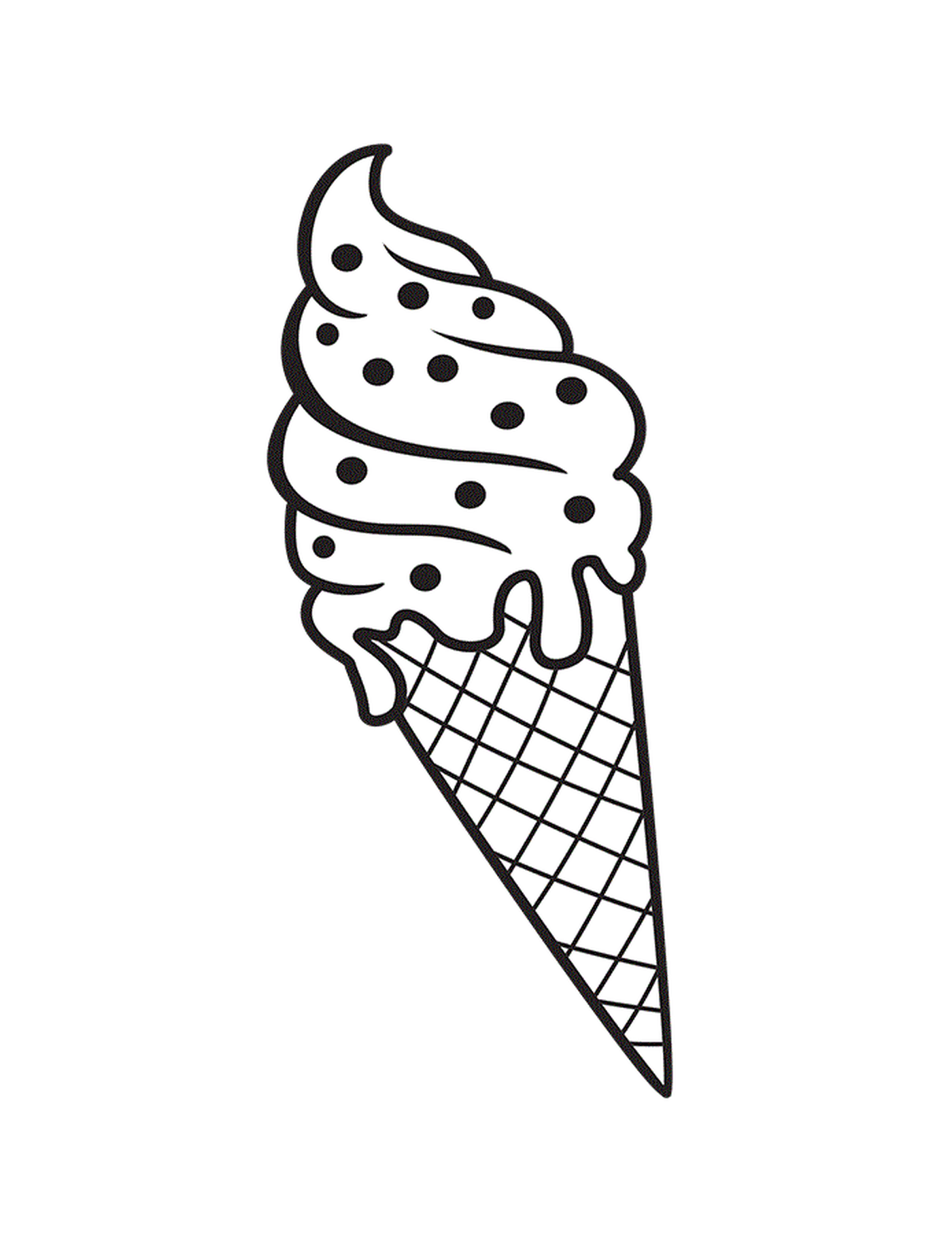  Um grande cone de sorvete de chocolate nas férias de verão 