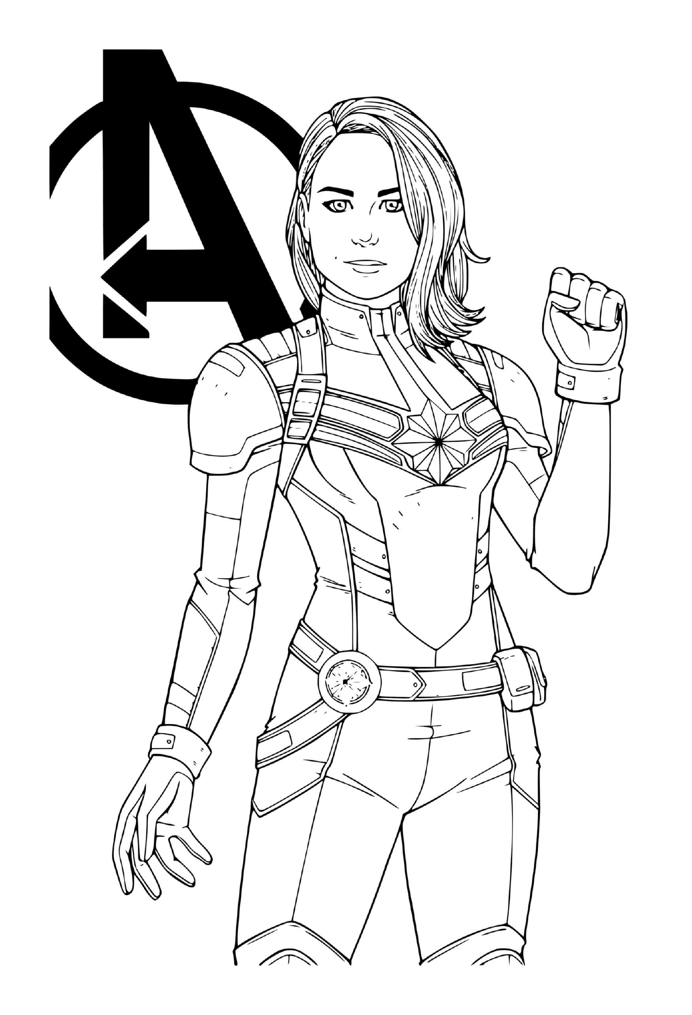  Super heroína Capitã Marvel de Jamie FayX 