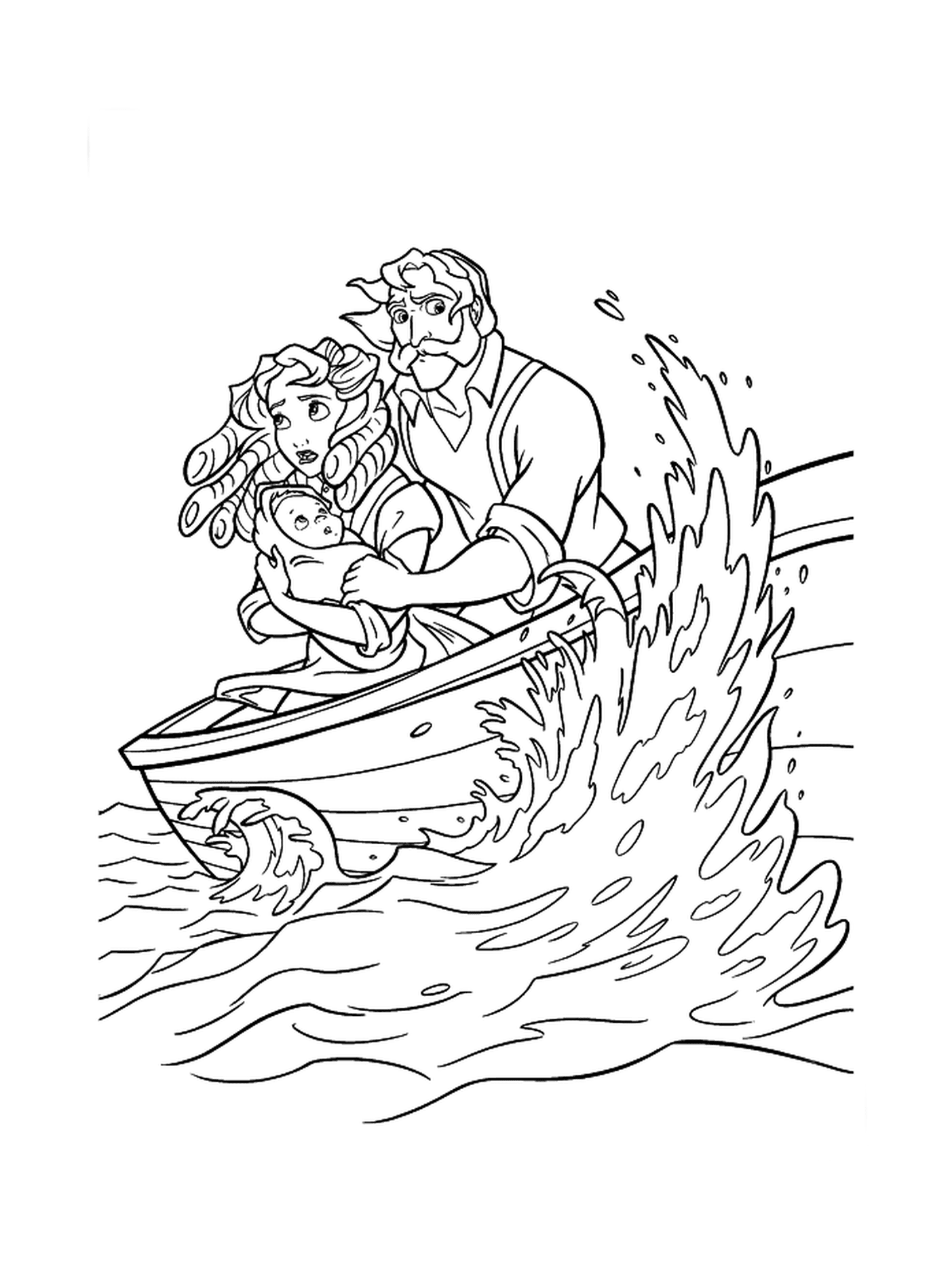  Um casal em um barco 