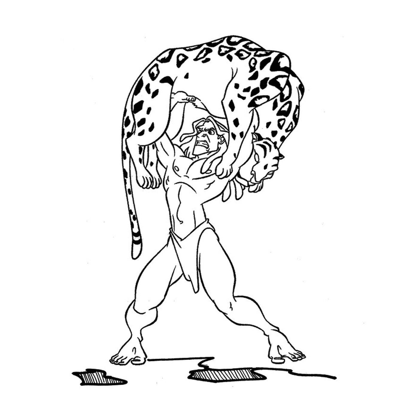 رجل يحمل نمراً 