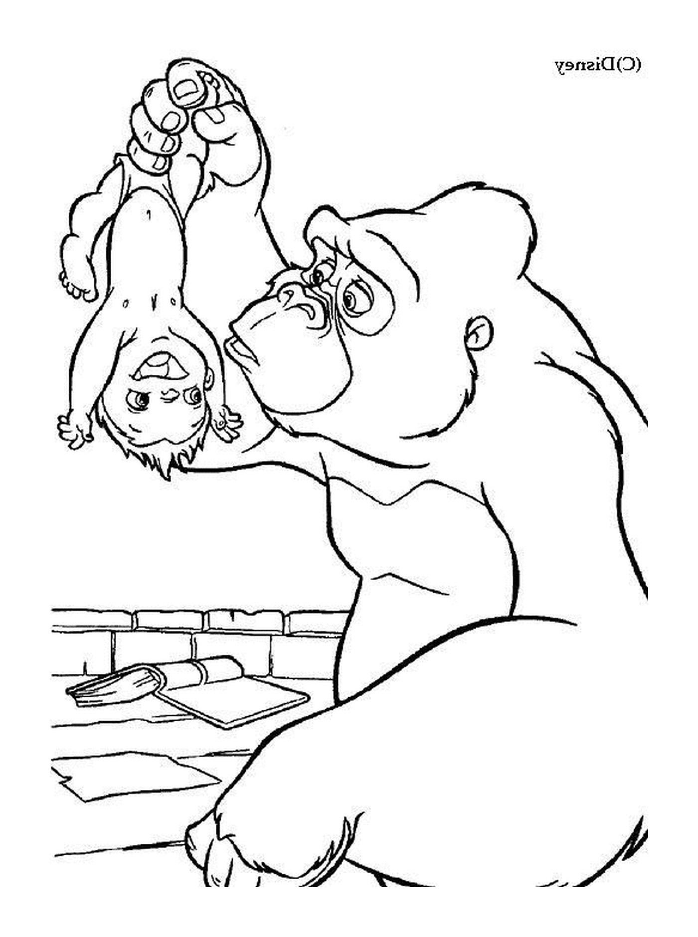  Gorila e menino brincando juntos 