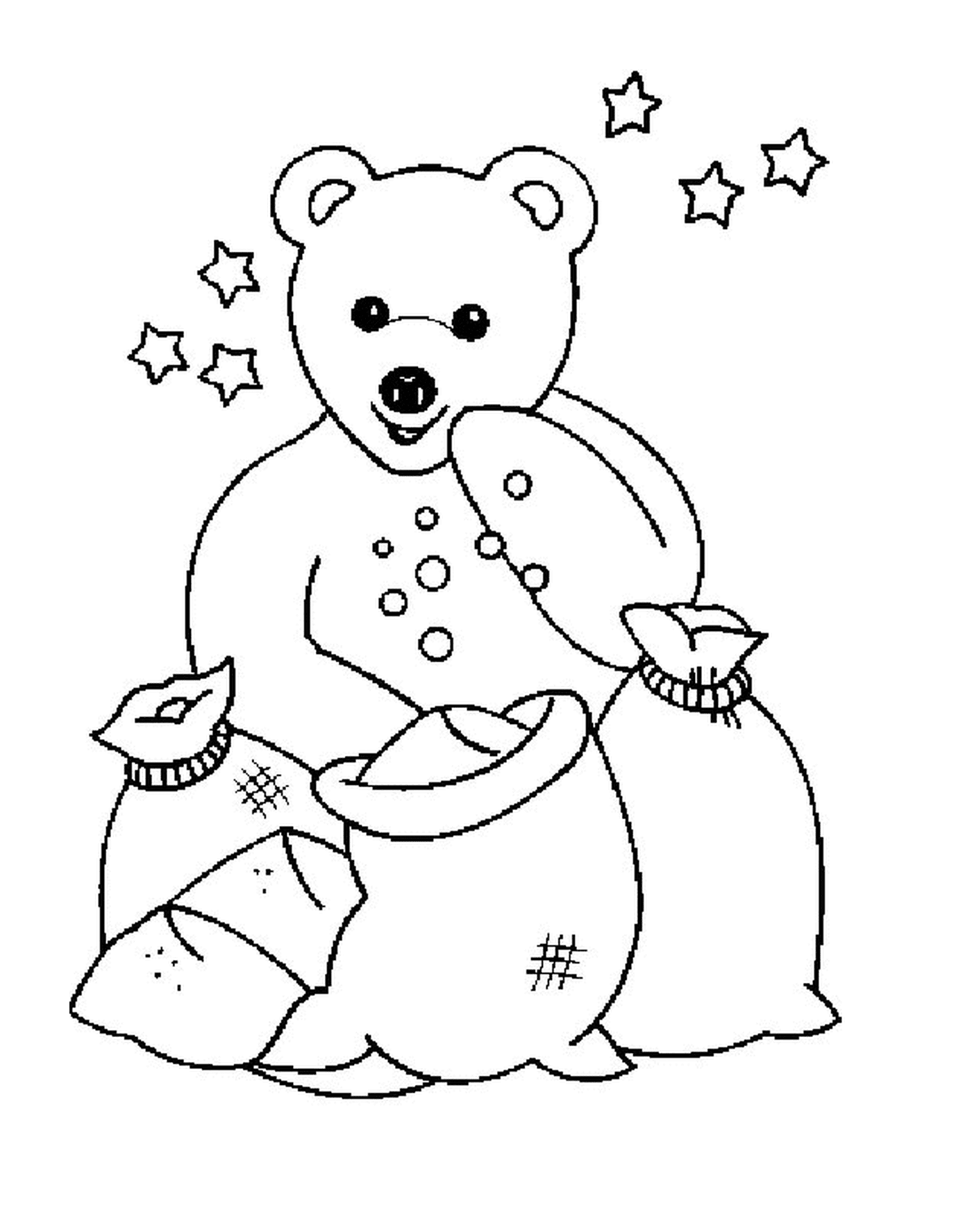  Ursos com sacos de areia 