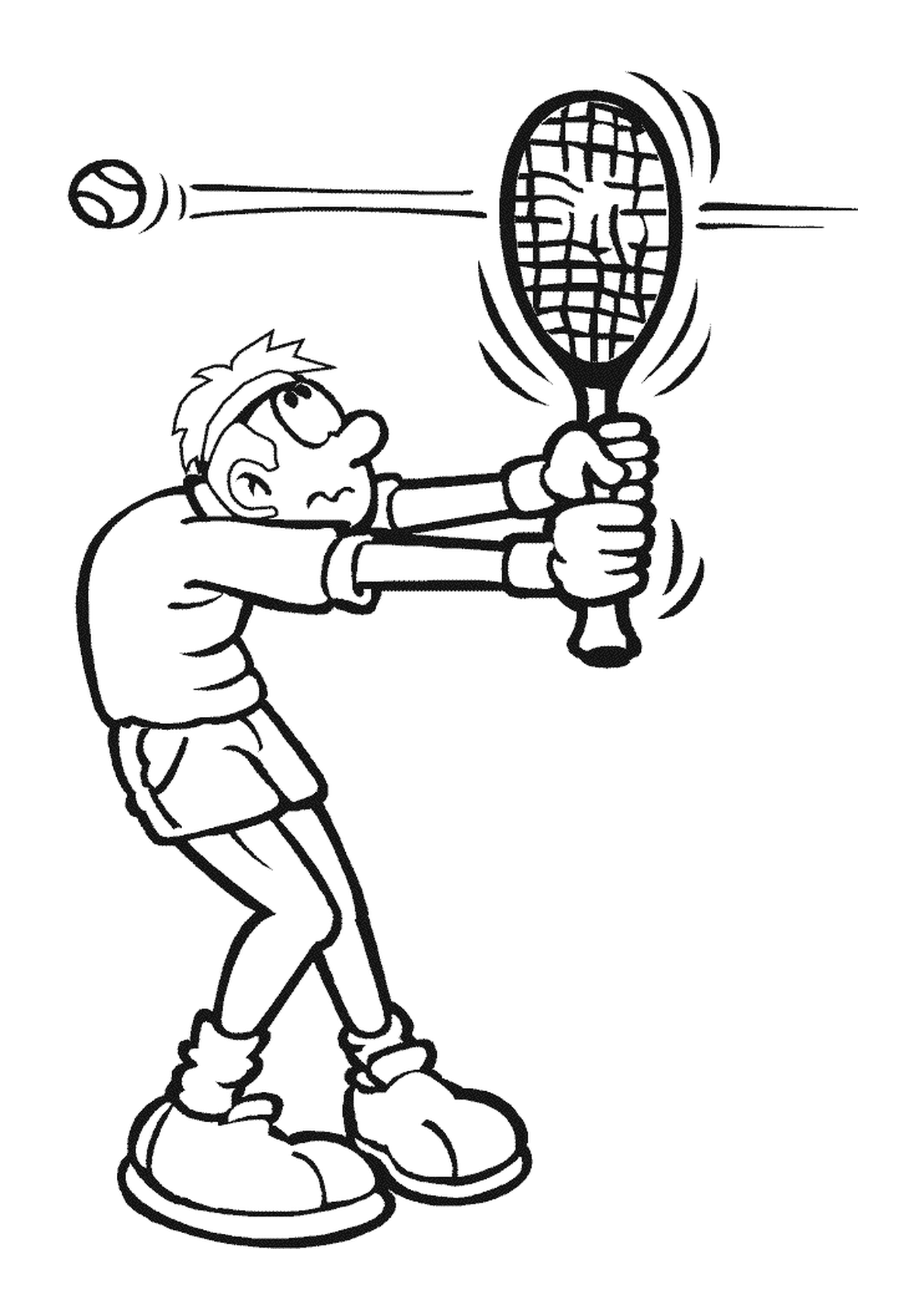  homem segura tênis raquete 