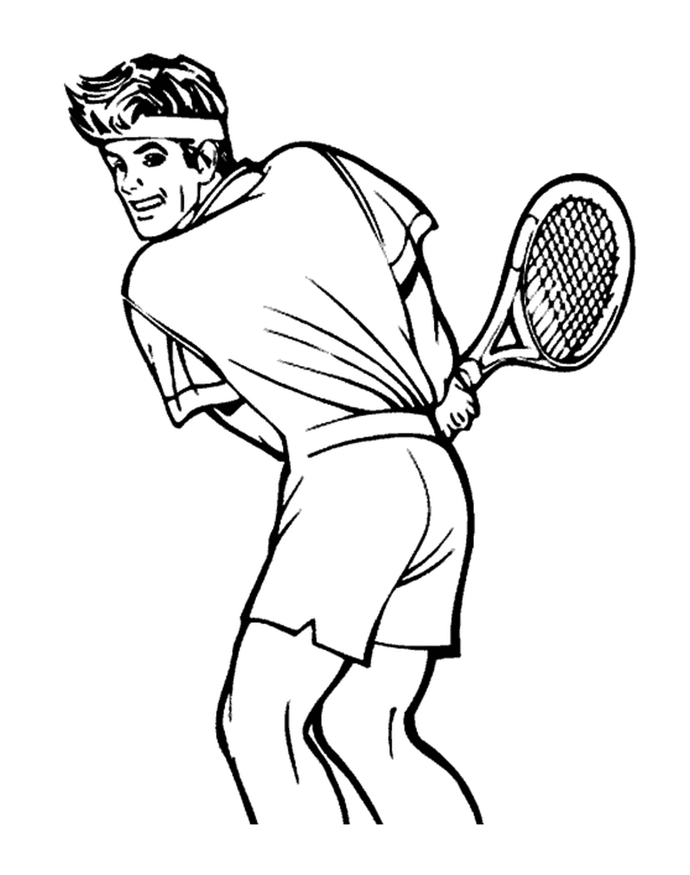  Um jogador de tênis na quadra 