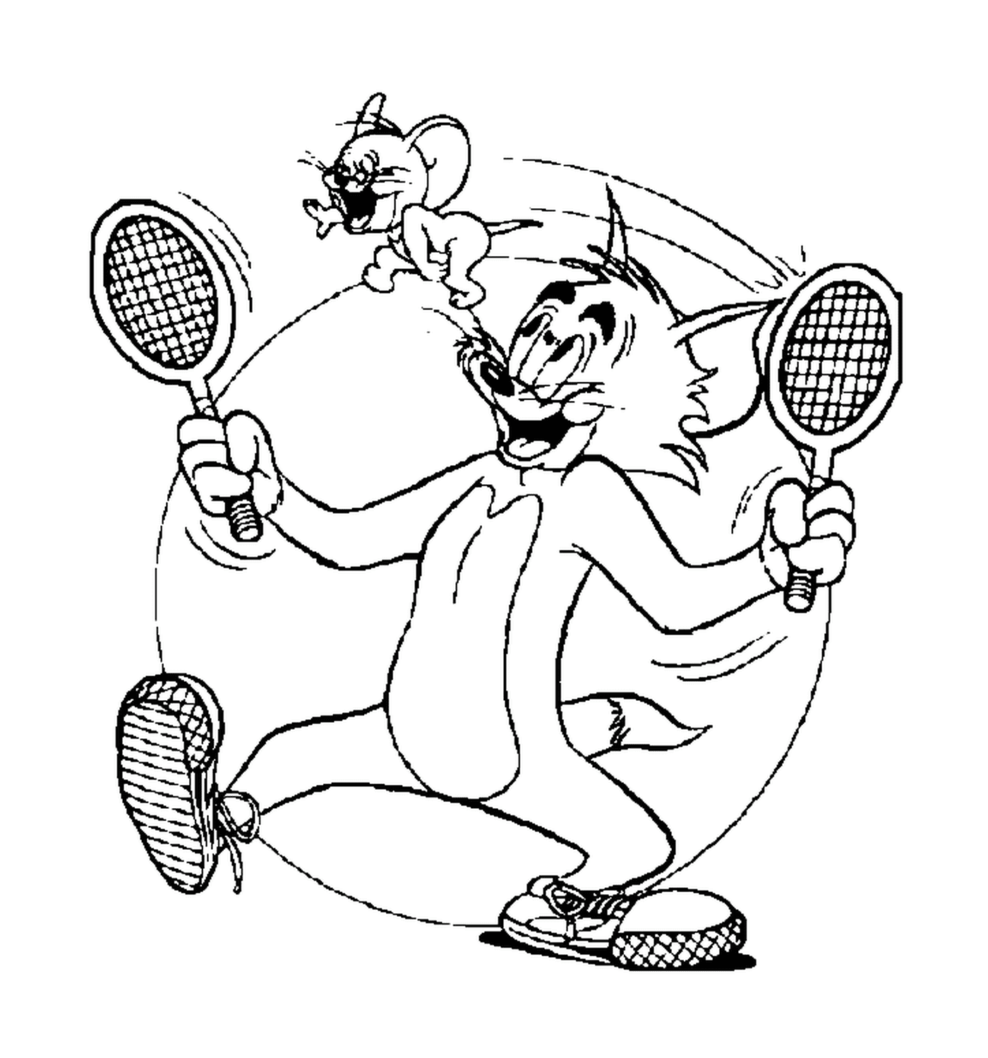  Tom e Jerry jogam tênis 