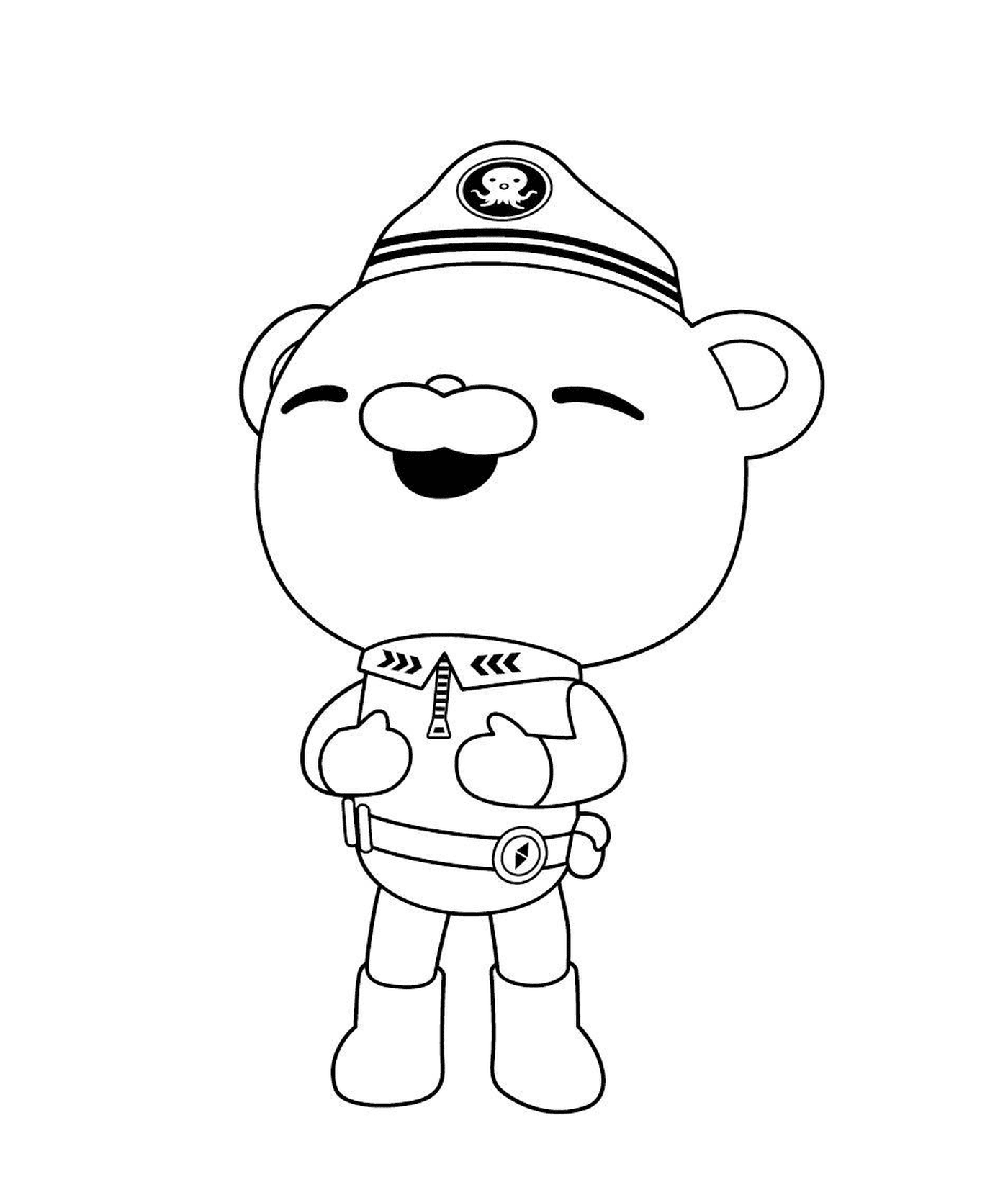  Capitão Barnacles dos octanautas, um urso em seu uniforme 
