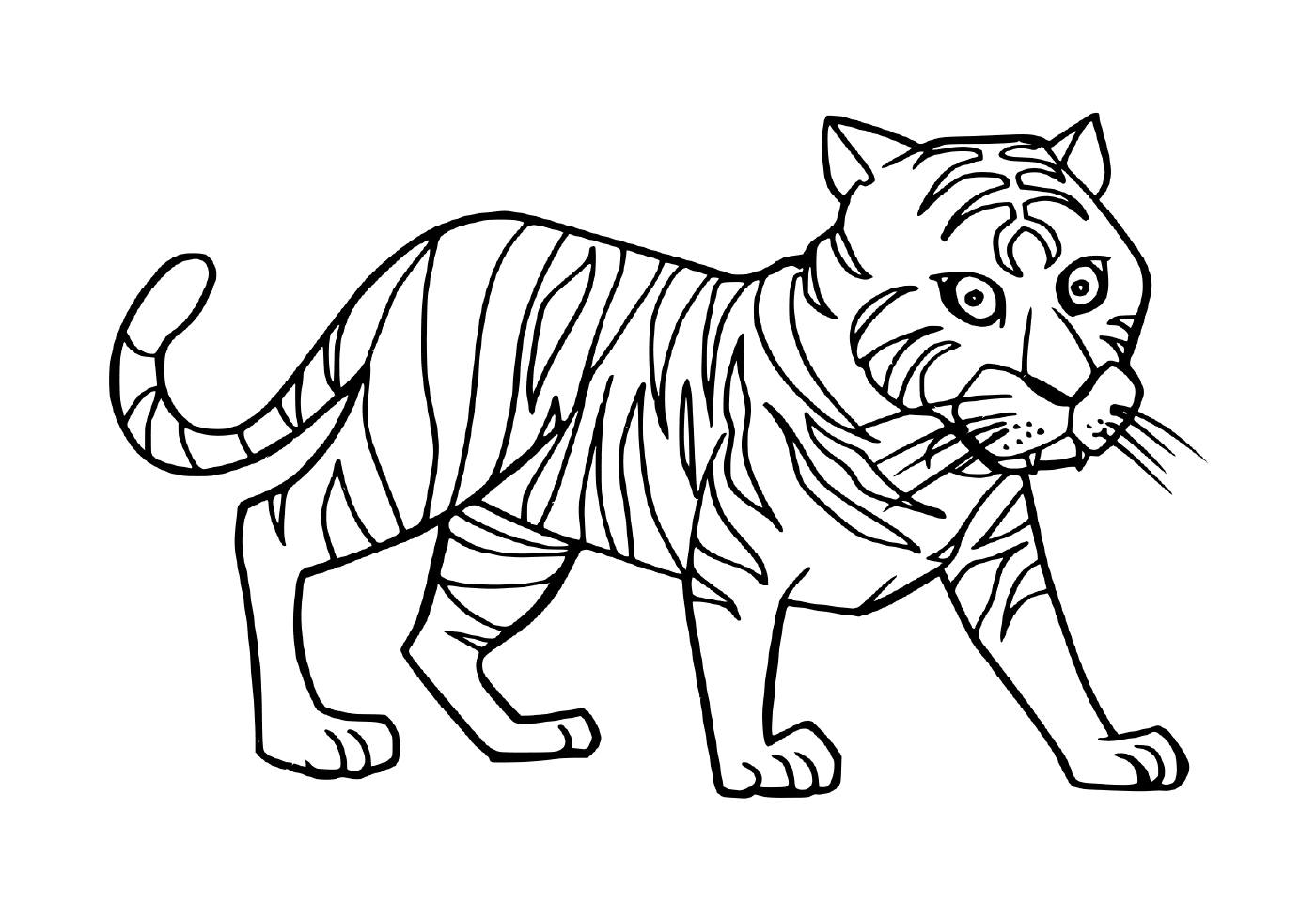  Um bonito tigre de desenhos animados 