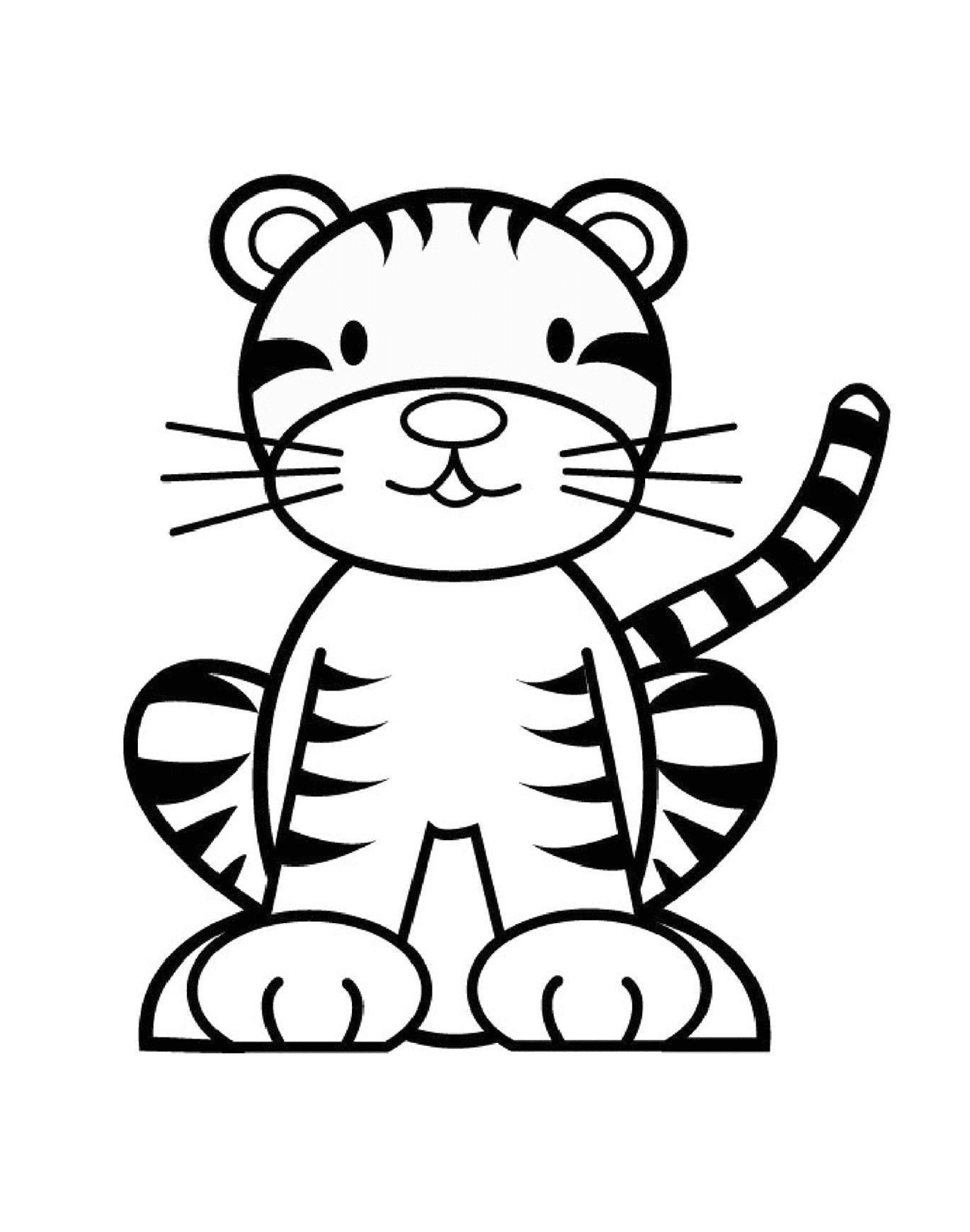  Um tigre simples para crianças 