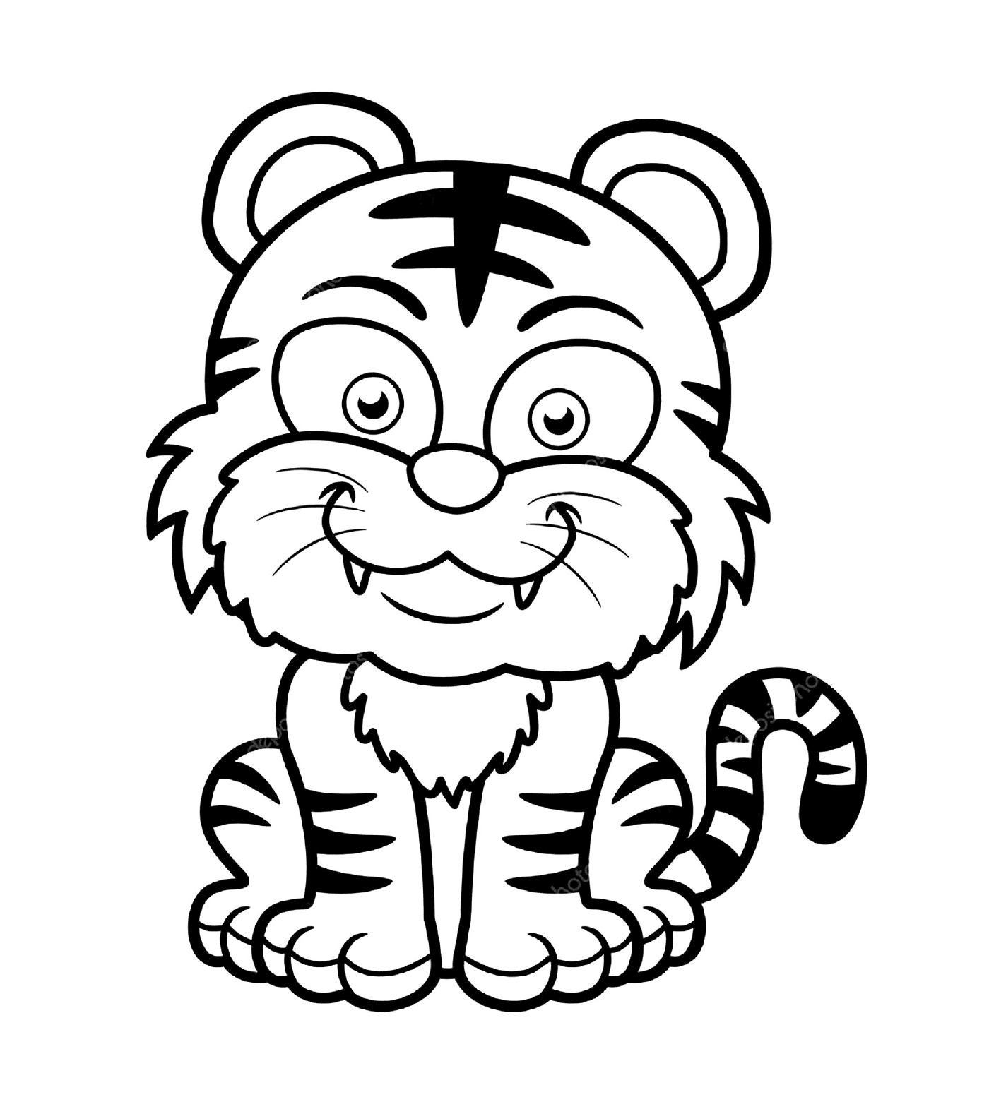  Um tigre fácil para crianças 
