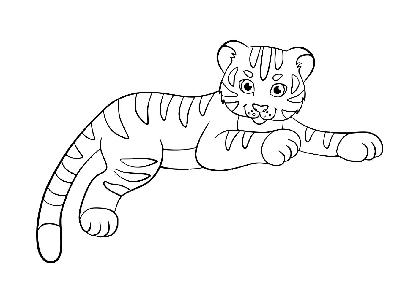  Bebê bonito do tigre de uma criança 