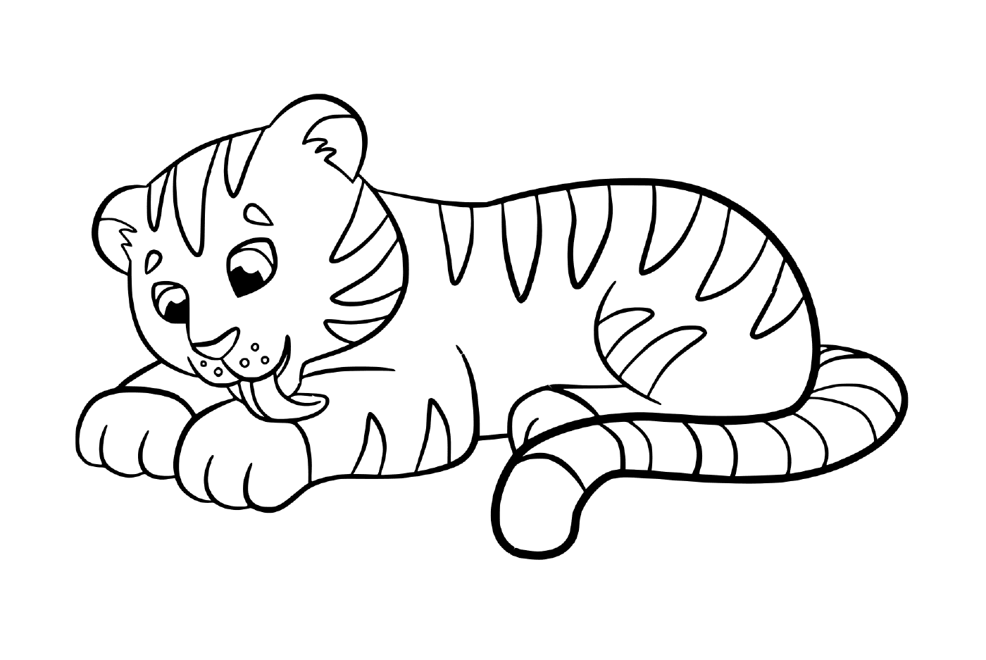  Bebê de tigre de uma criança 