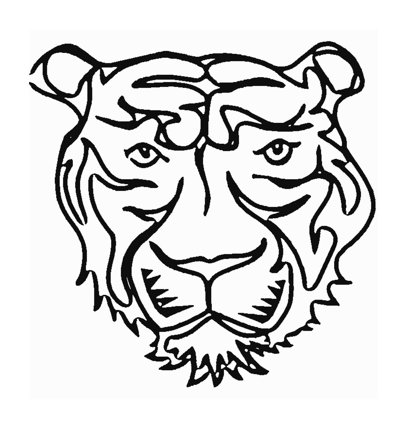  सामने से एक बाघ का सिर 