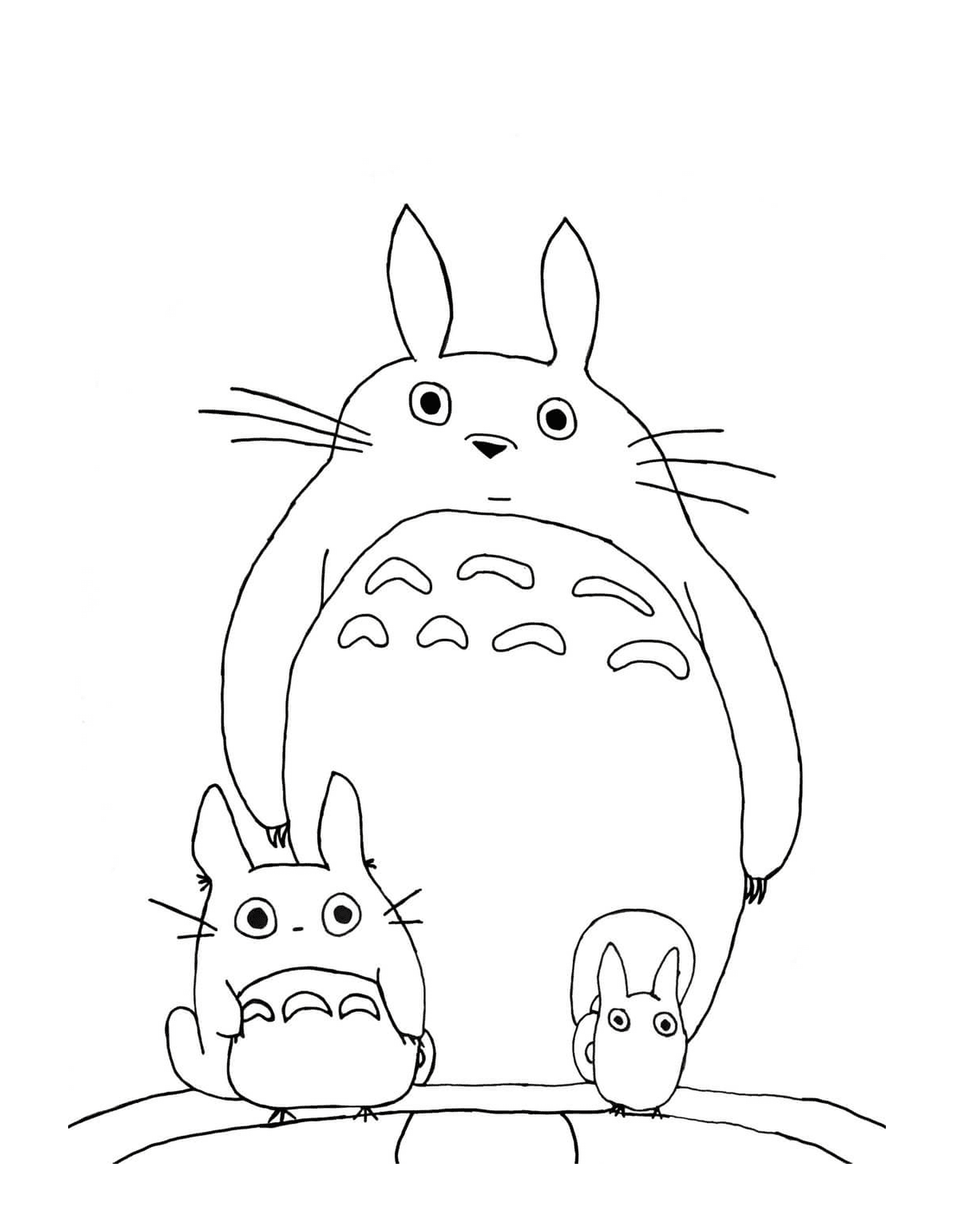  Totoro e um cão de pé lado a lado 