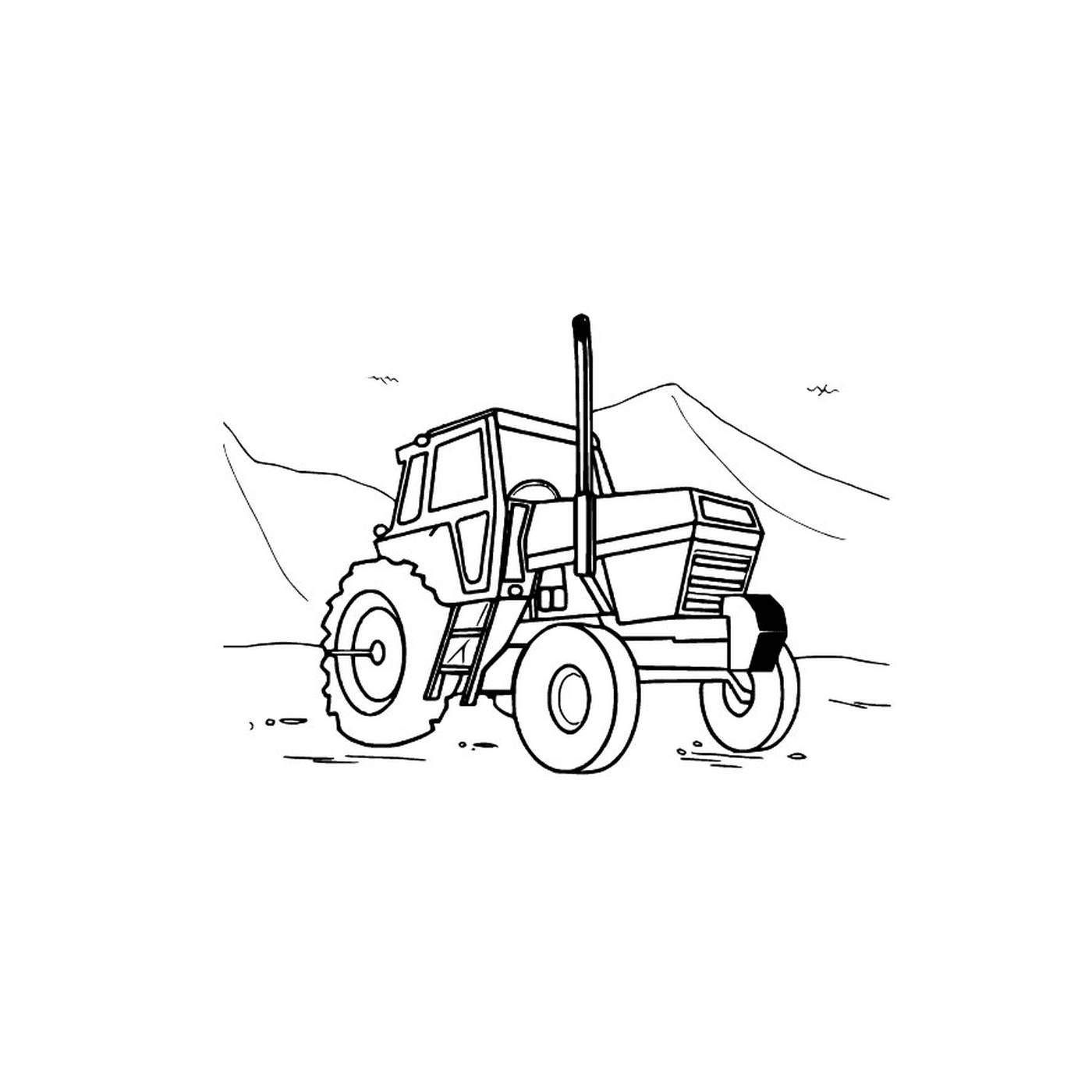  Tractor amarelo clássico 