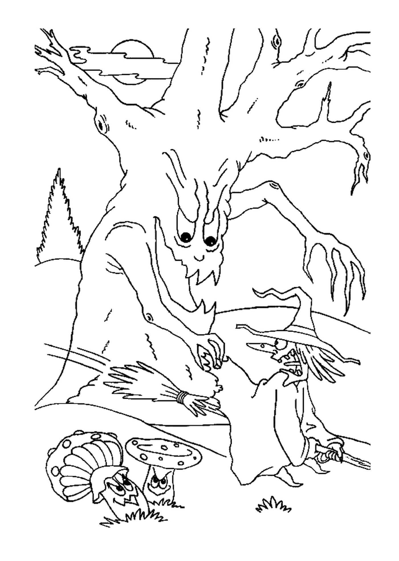  Uma bruxa e uma árvore assustadora 