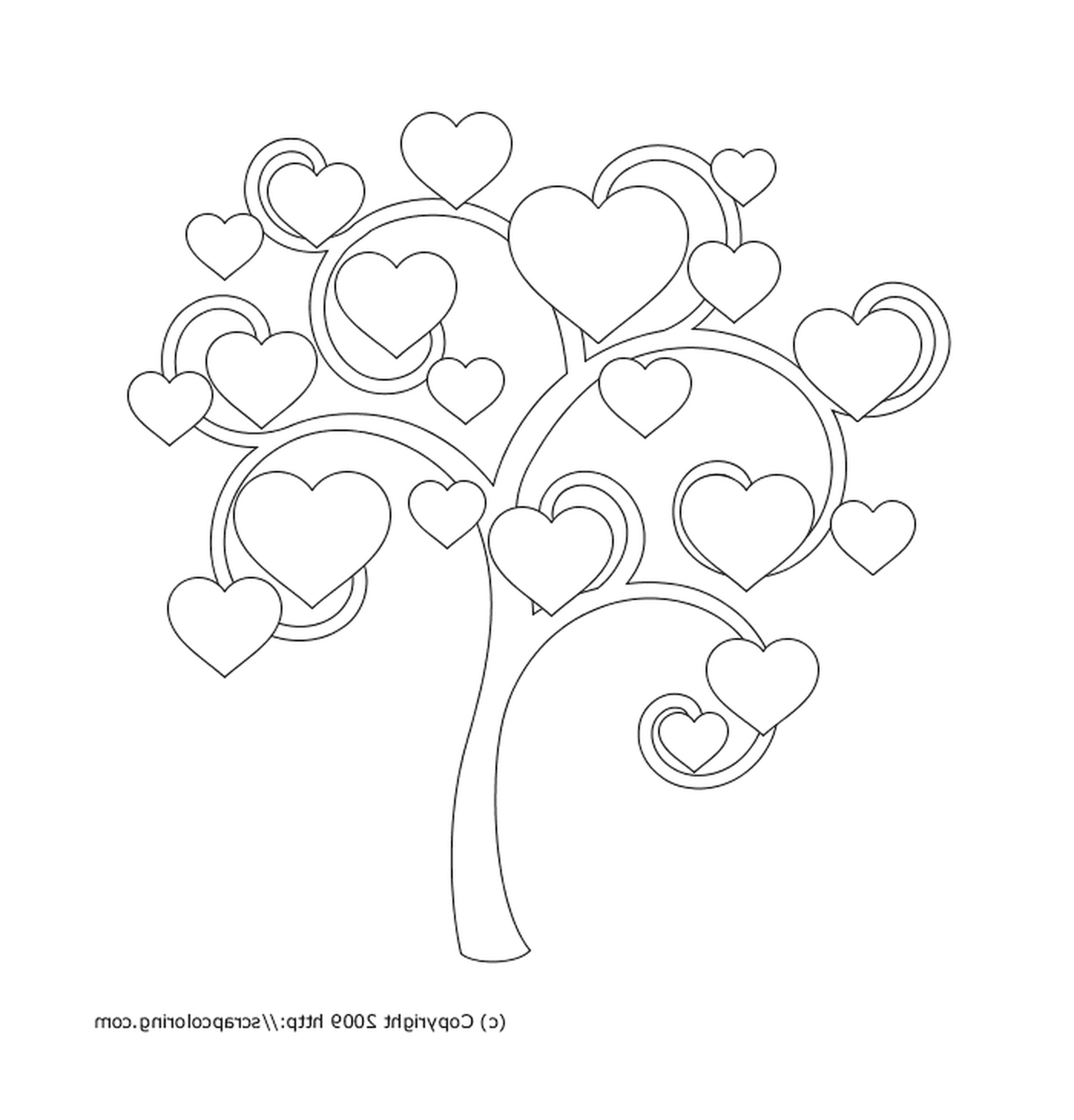  Uma árvore com corações 