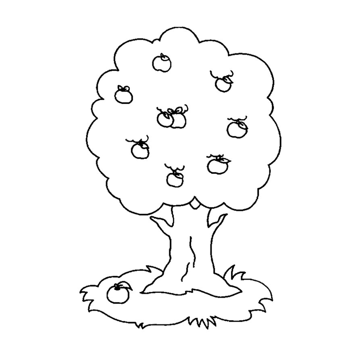  Uma árvore com maçãs crescendo sobre ela 
