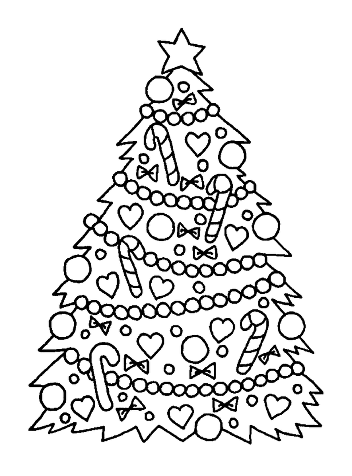  Uma árvore de Natal decorada 