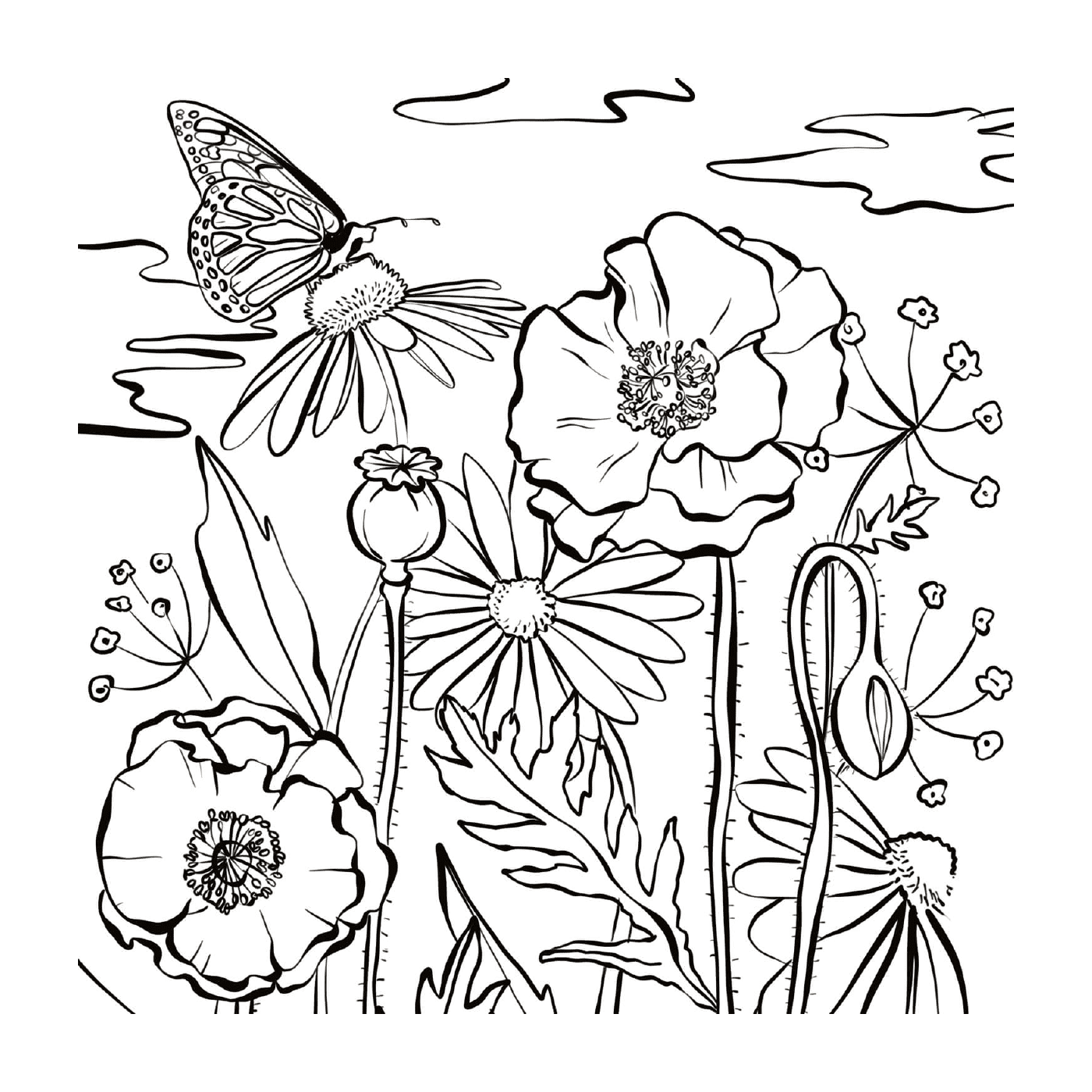  蝴蝶和鲜花 