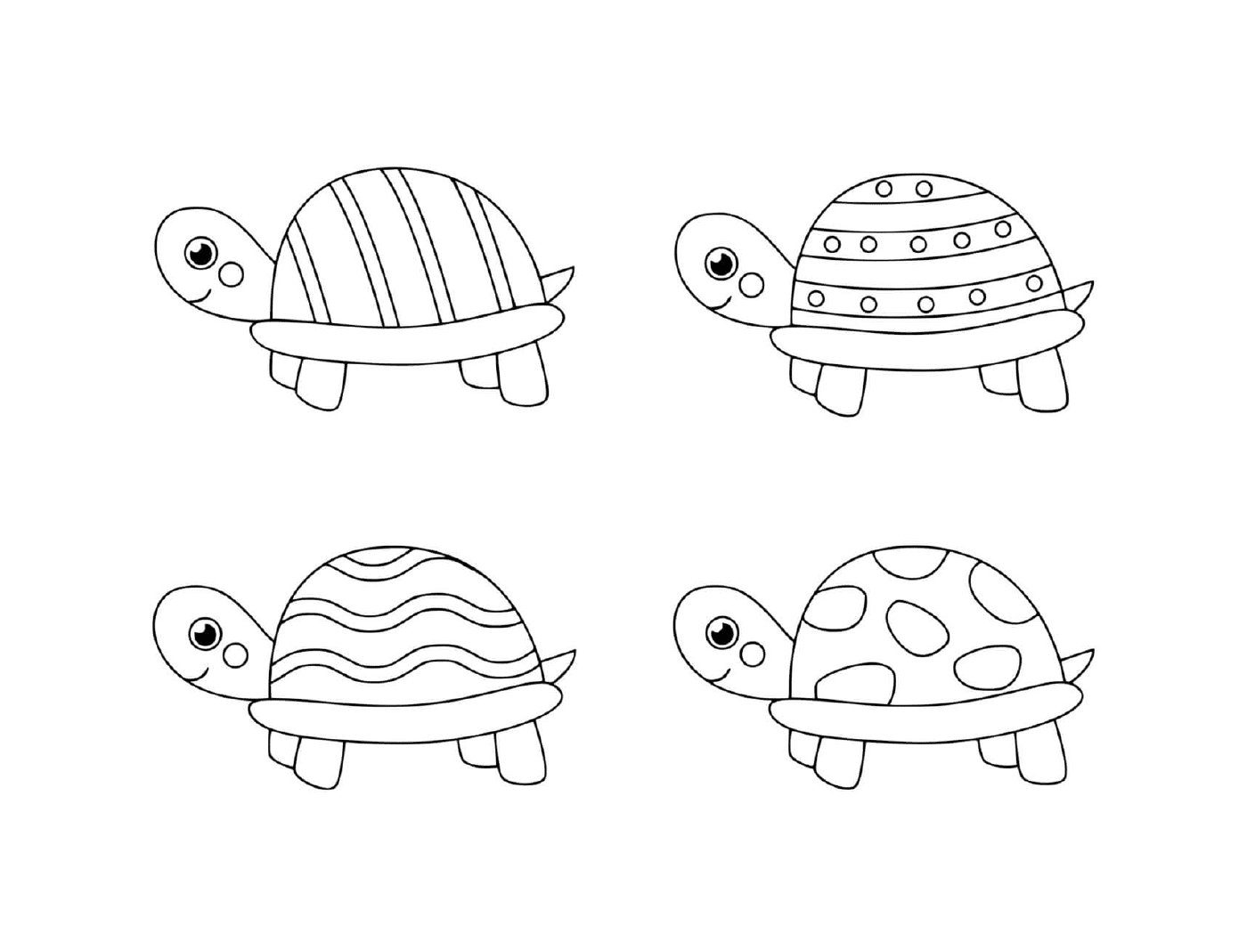  Tartarugas pretas e brancas para crianças 