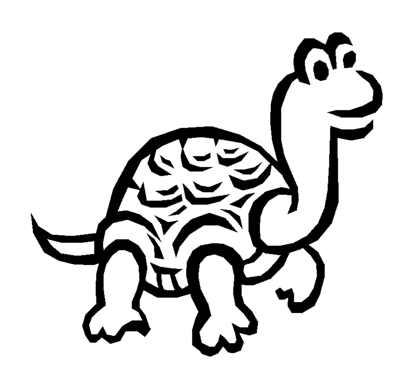  Tartaruga com um pescoço grande 
