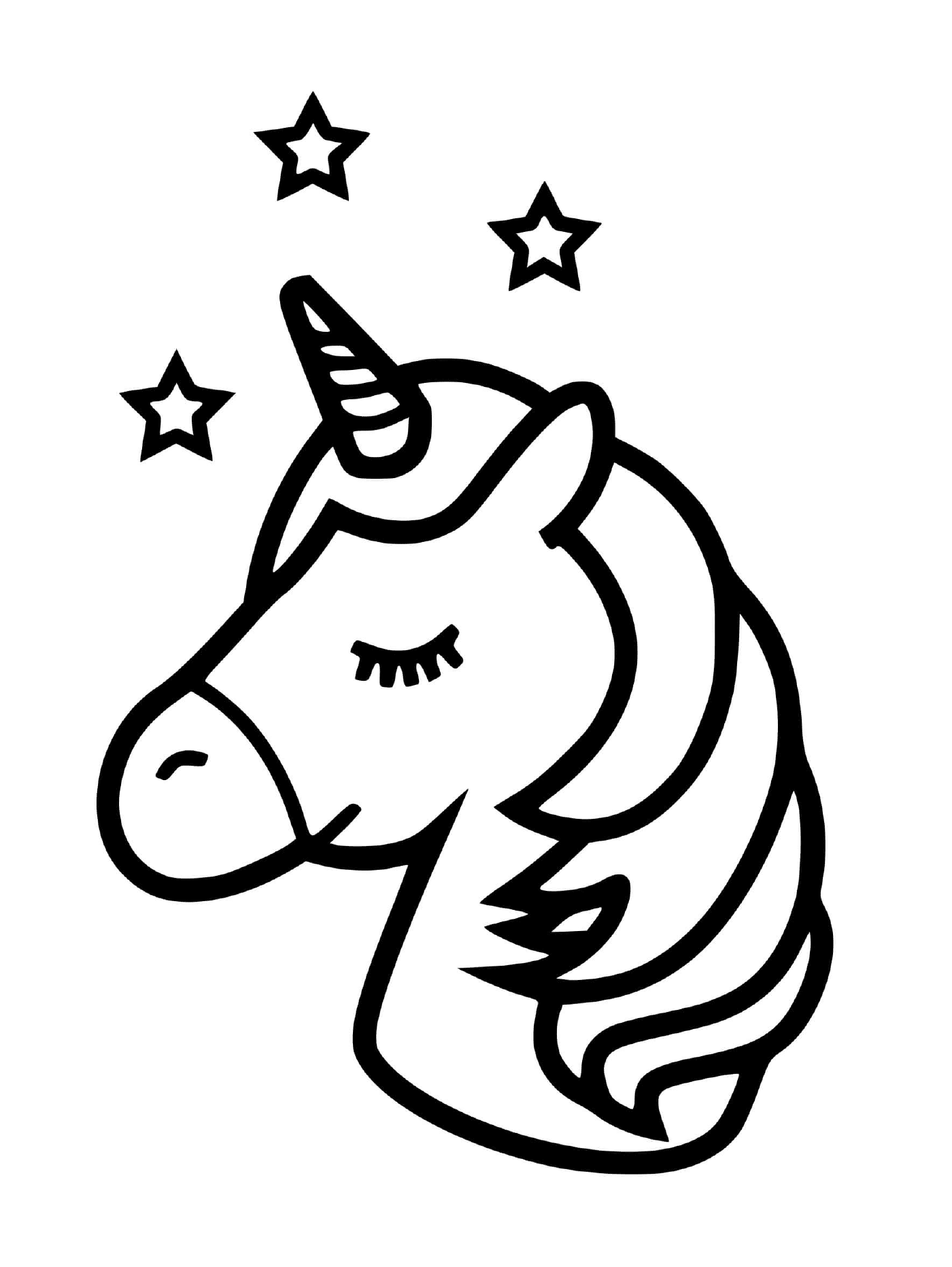  Unicorn emoji kawaii estrelas 