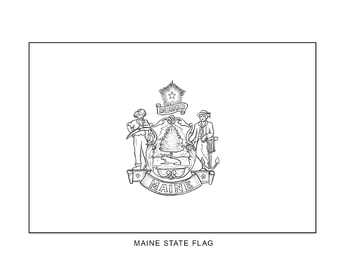  Bandeira do Estado do Maine desenhada 