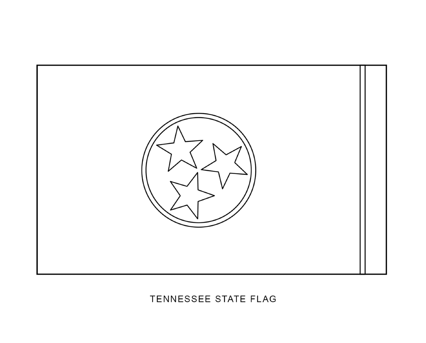  Bandeira do Estado do Tennessee com três estrelas 